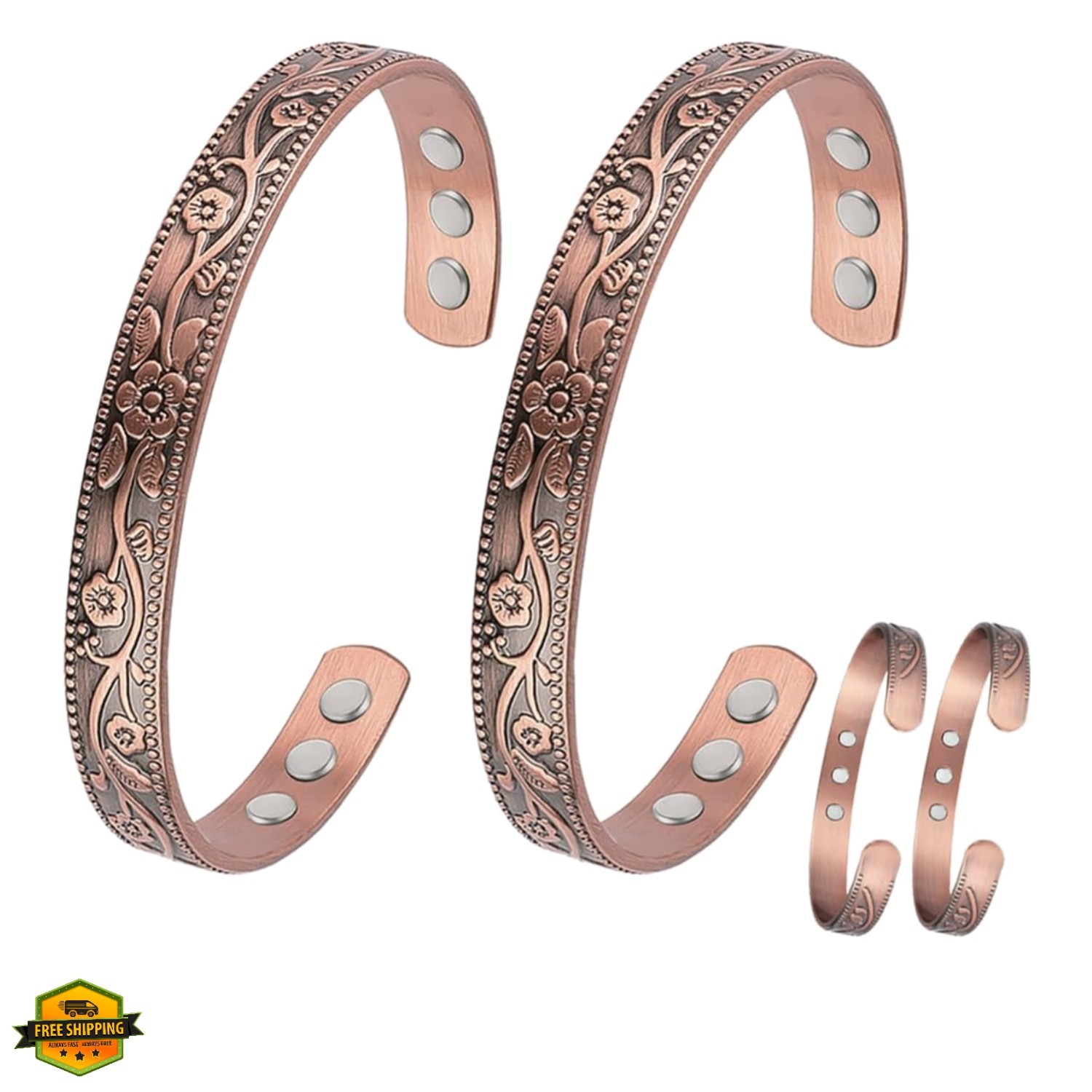 Copper Magnetic Bracelet for Women Ultra Strength Magnetic Bracelets 99.9% Pu…