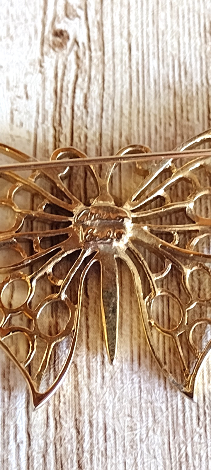 Vintage Signed Allison Reed Butterfly Brooch Lapel Pin Filigree Statement Estate