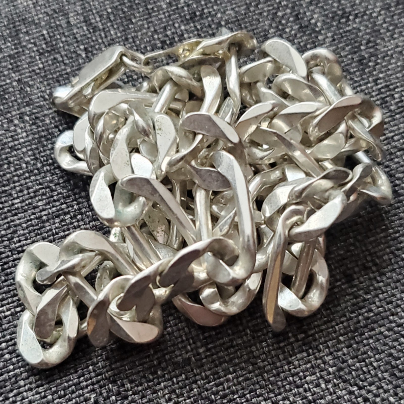 VTG Figaro 24″ Long 9mm Wide 2 OZ .925 Sterling Silver Solid Chain Necklace