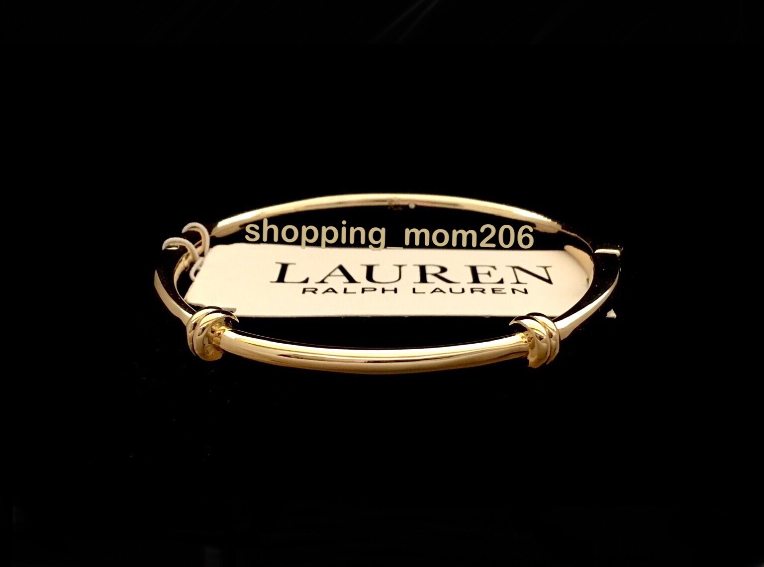 Lauren Ralph Lauren Gold Tone Hinge Bangle Bracelet