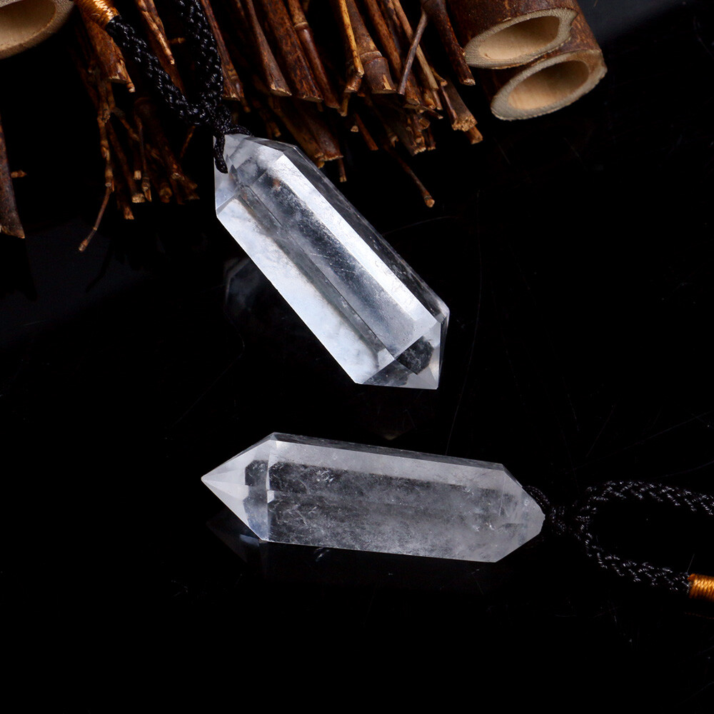 Natural Clear Quartz Crystal Pendulum Pendant Necklace Chakra Gemstone Healing