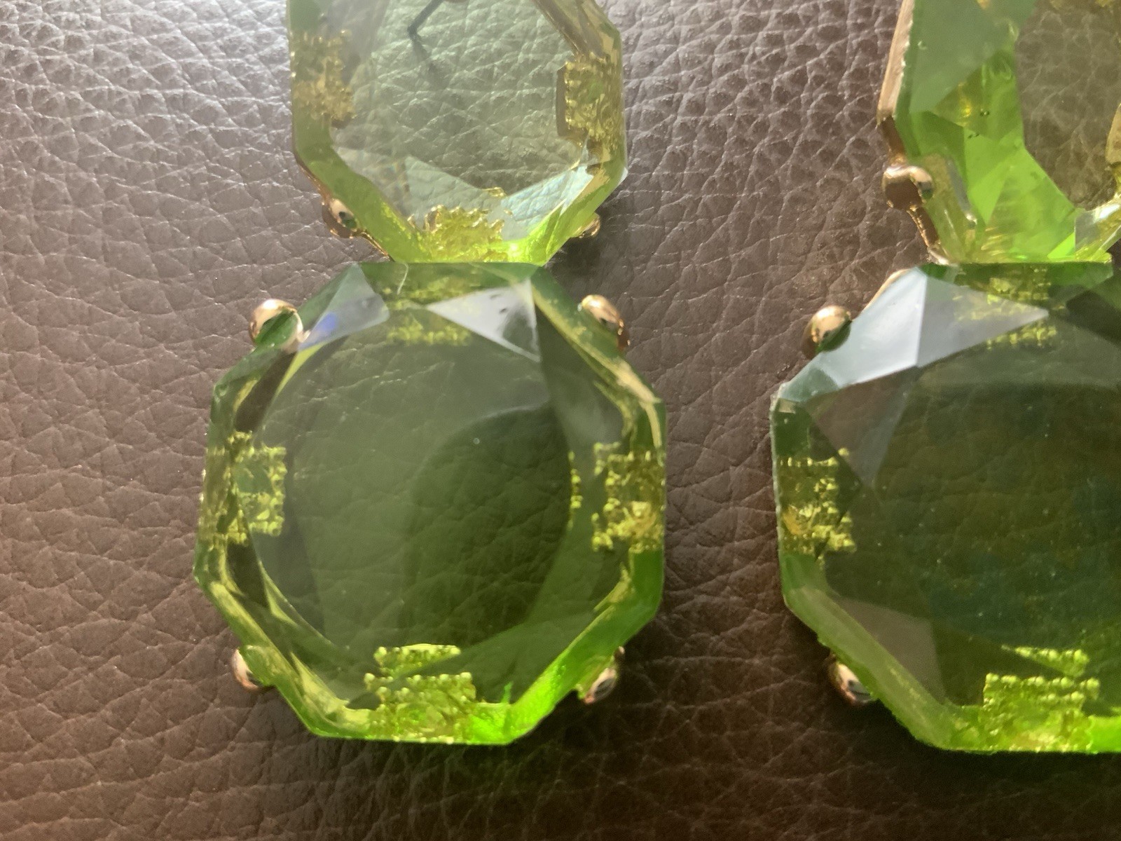 Clear Transparent Earrings Zara Candy Green Geometric Boho Gold Stud CZ