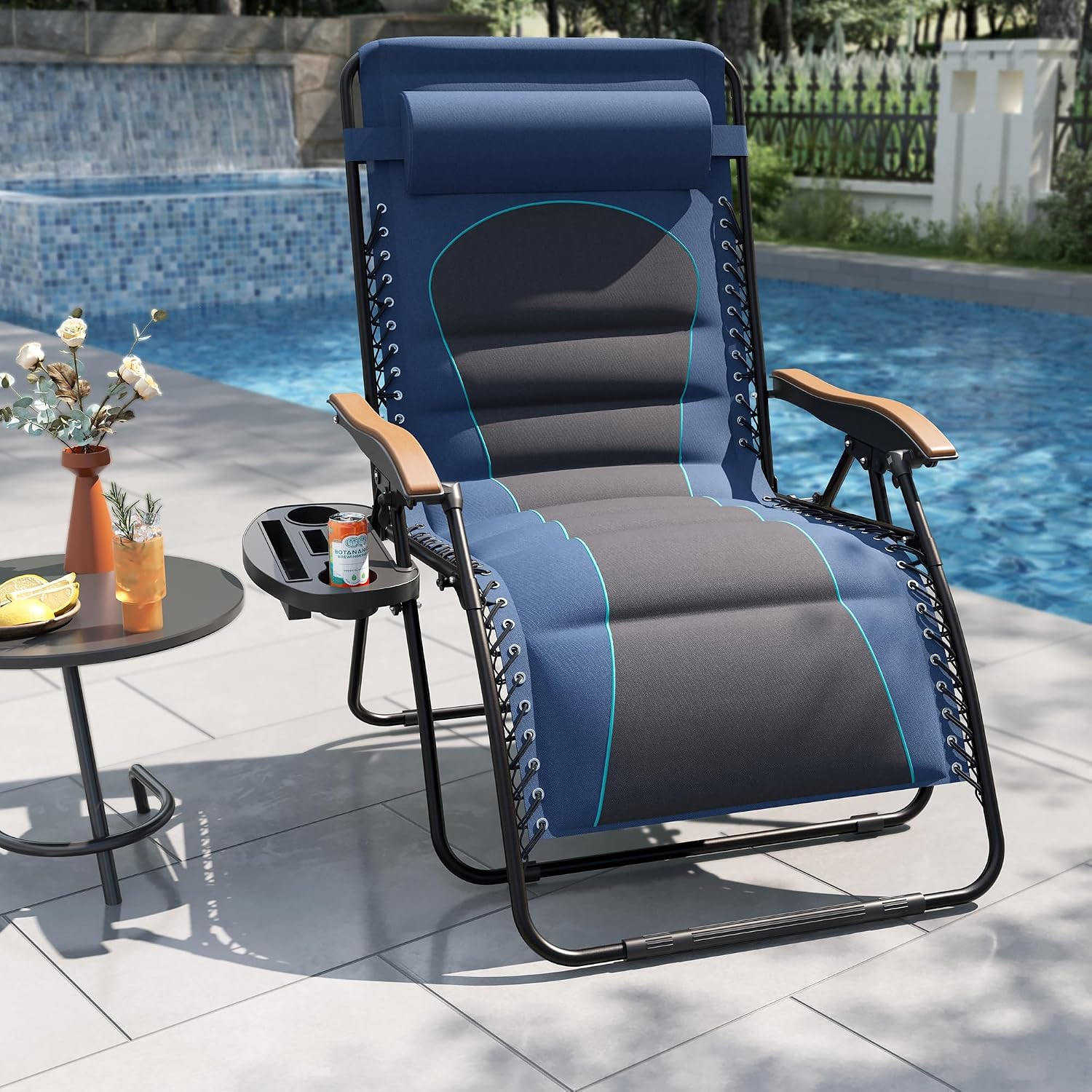 Oversized XXL Zero Gravity Lounge Chair Padded Reclining Lawn Chair Outdoor Grav