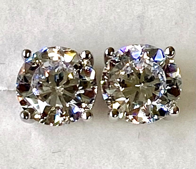 Diamonique Platinum Clad 100-Facet 3.00cttw Stud Earrings QVC