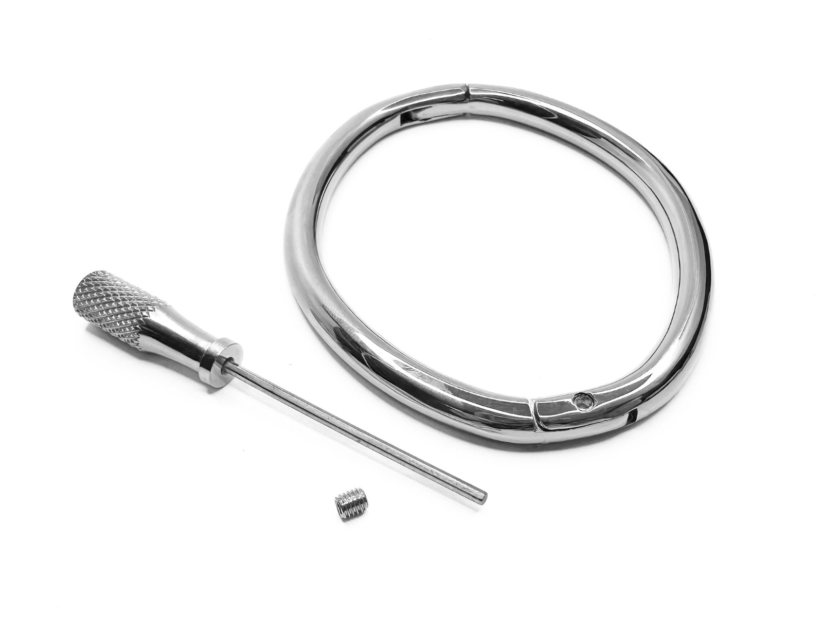 Single Handcuff 6mm Locking Polished Stainless Steel Cuff BDSM Slave Bracelet