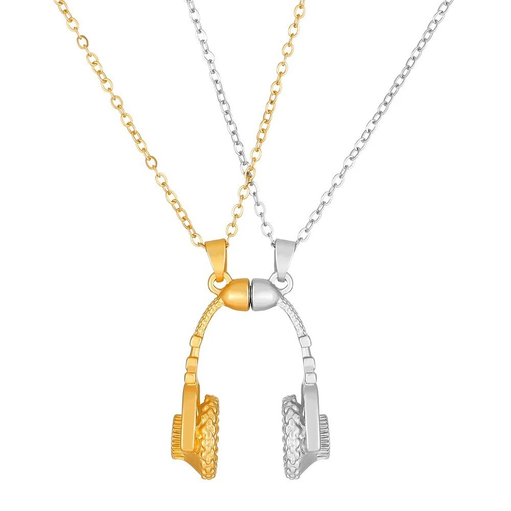 Stainless Steel I Love You Heart His Her Couple Pendant Necklace