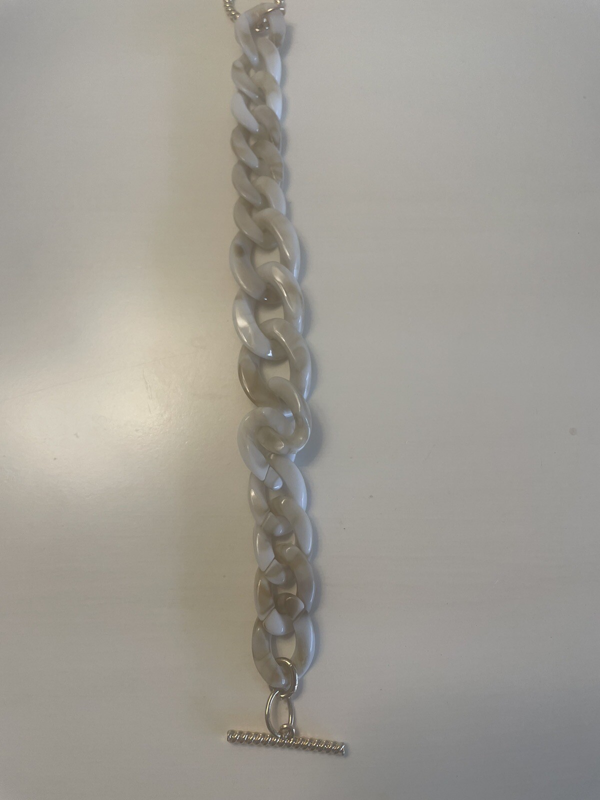 Plus Size Bracelet Link Toggle Off White with Beige by Sheoma NWT