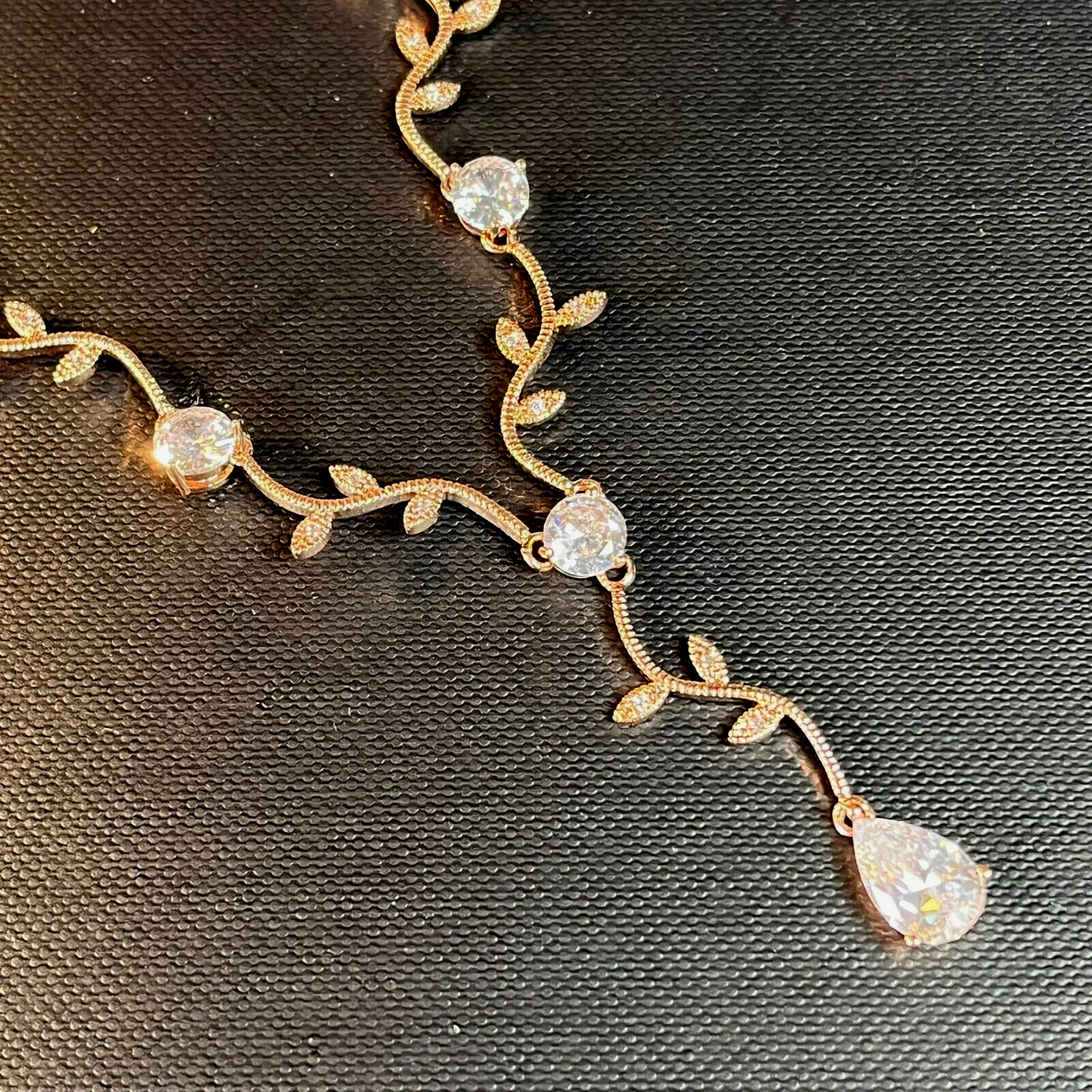 Jewelry Set Zirconia Rose Gold Art Party Formal Wedding Necklace Earrings