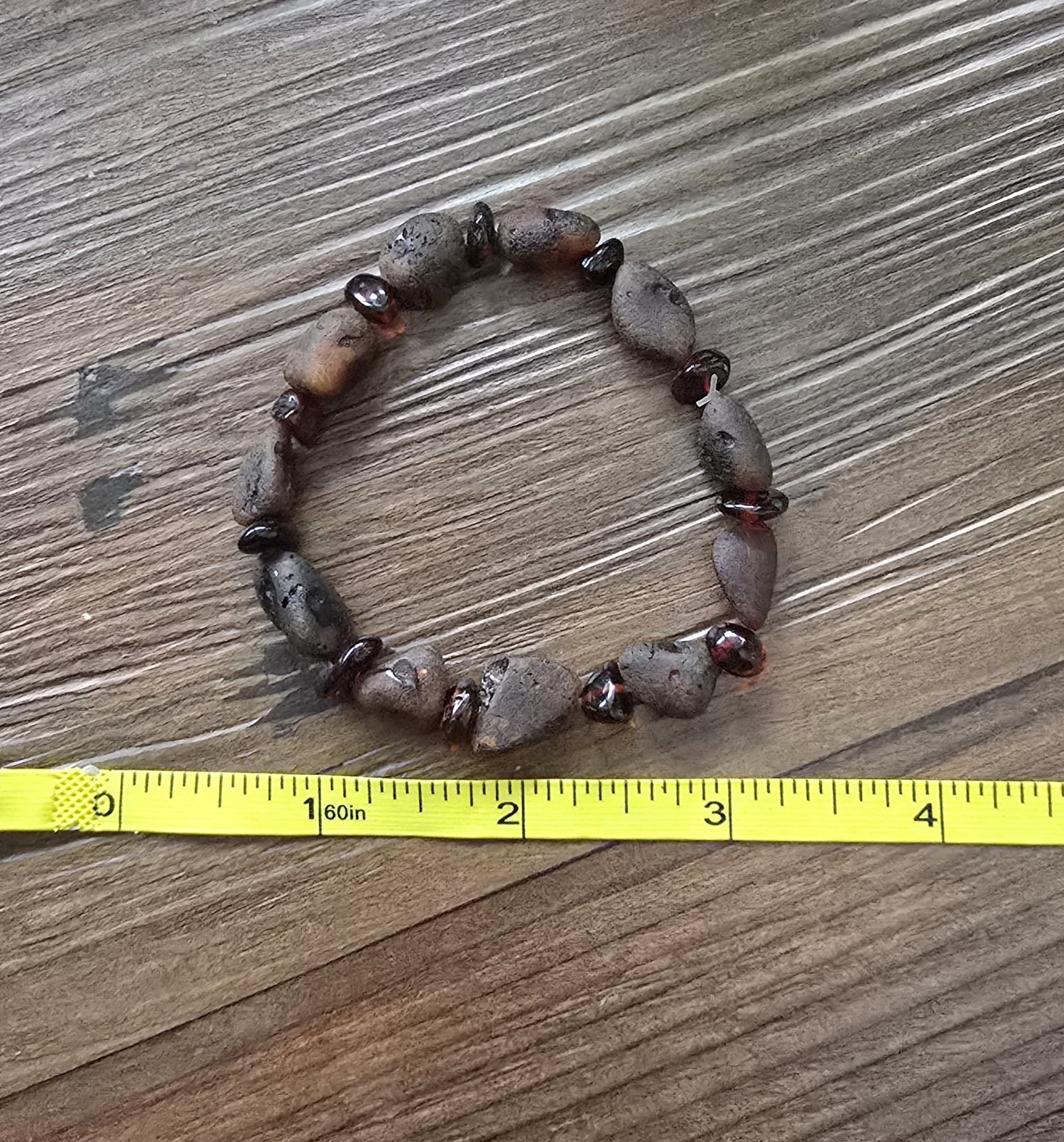NWOT BALTIC AMBER STRETCH BEADED BRACELET OS HAND CRAFTED IN LITHUANIA