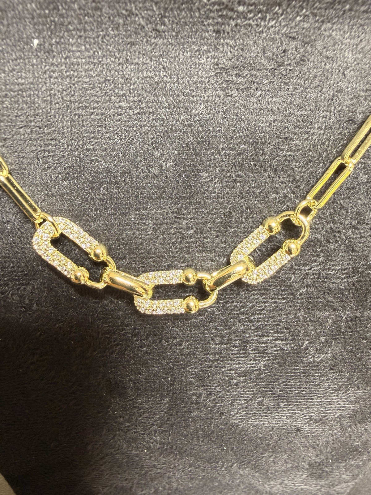 14k Gold Plated Pave (Inspired) Hardware Bracelet Adjustable