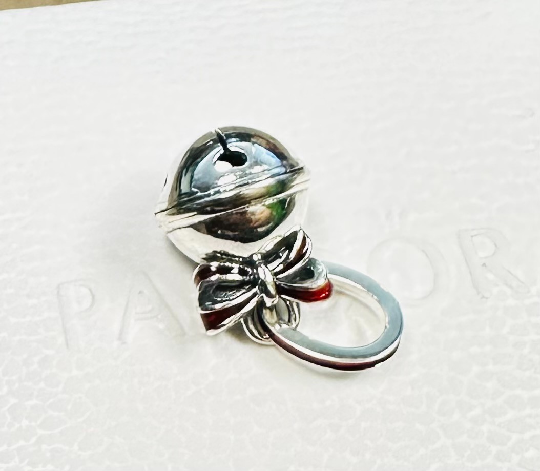 Pandora Christmas Festive Holiday Bell Charm #794246C01 +FREE Gift Box +Tag