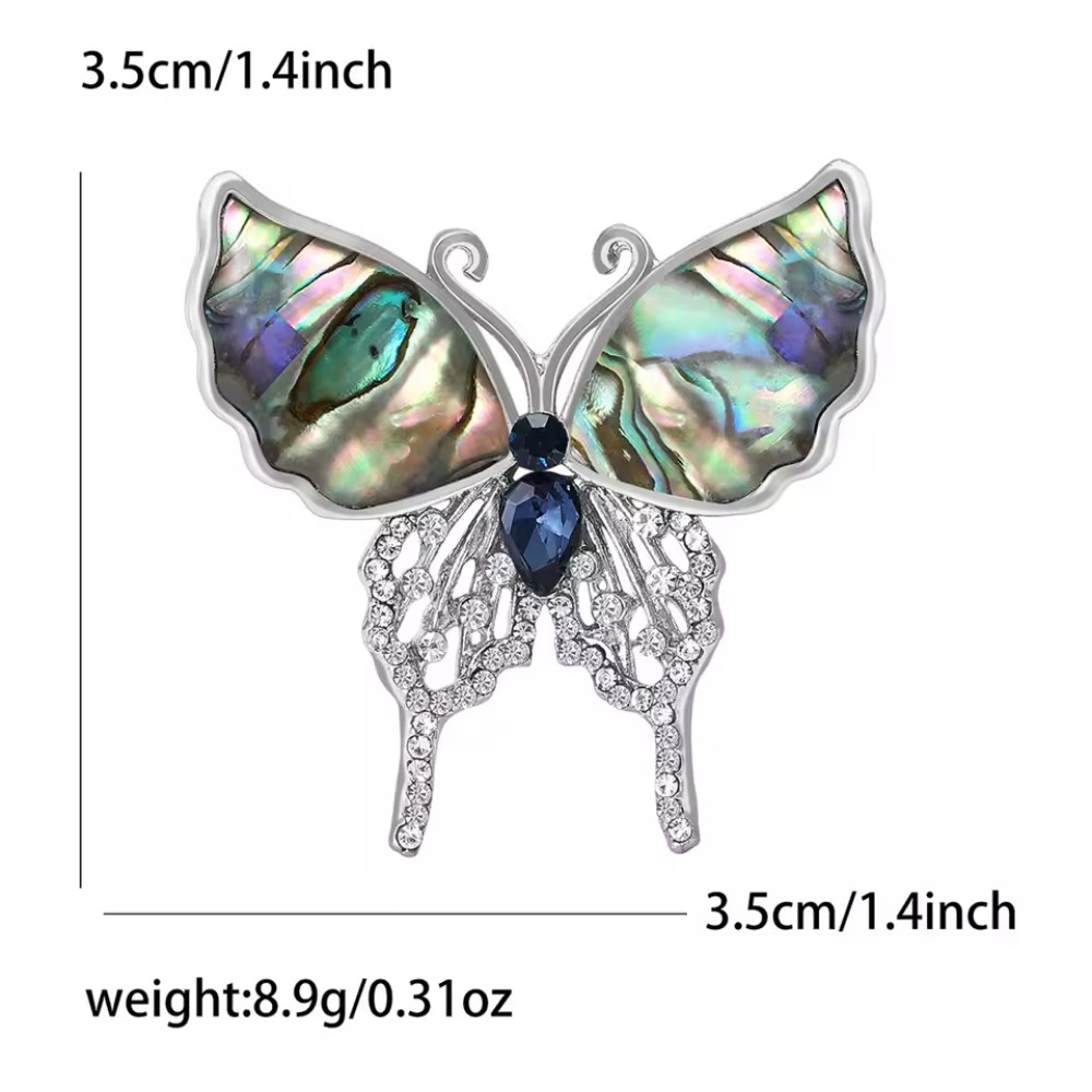 Luxury Blue Crystal Butterfly Brooch Pin Sparkly Rhinestone Statement JewelryGif