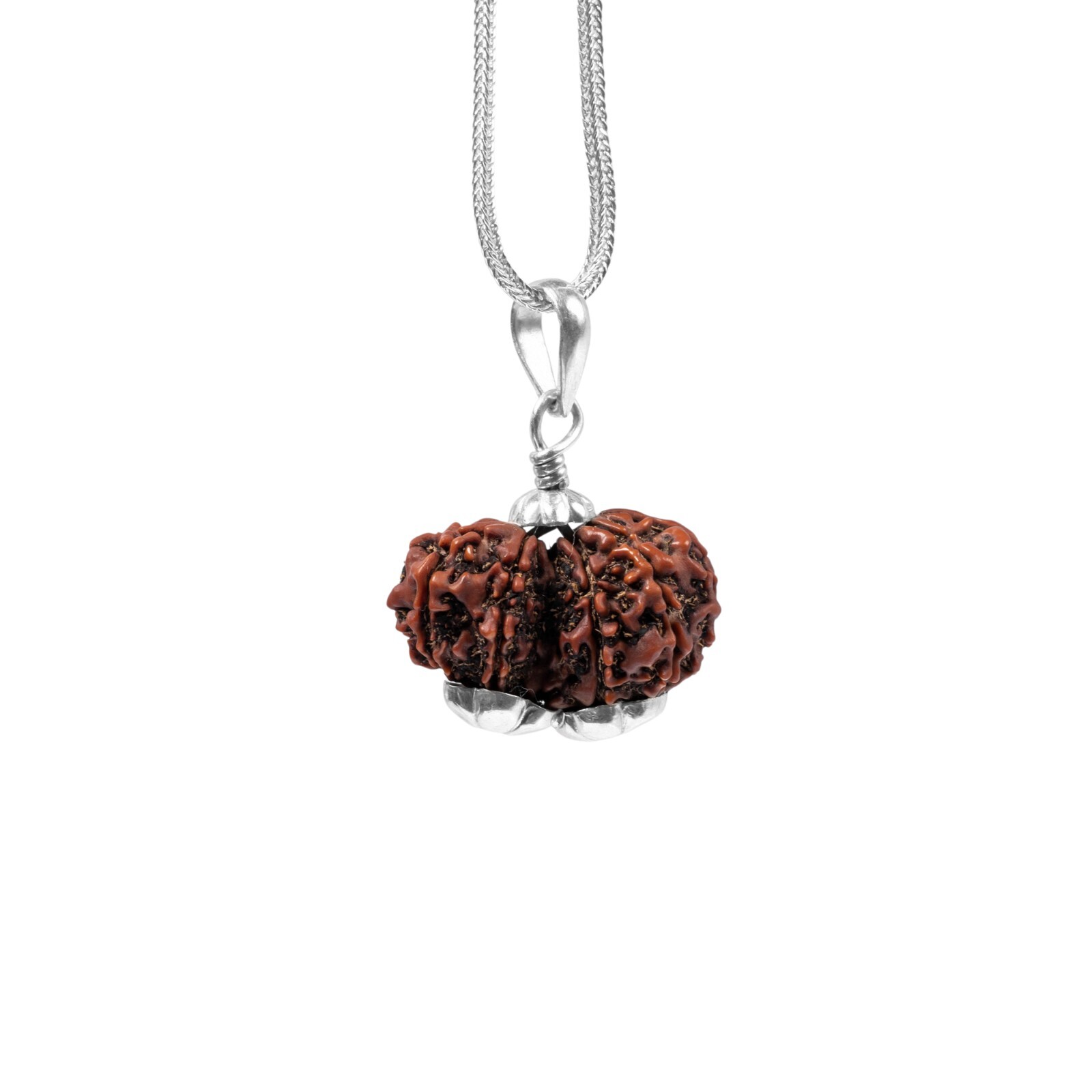 Garbh Gauri Rudraksha 925 Silver Pendant | Spiritual Sacred Rudraksha Necklace