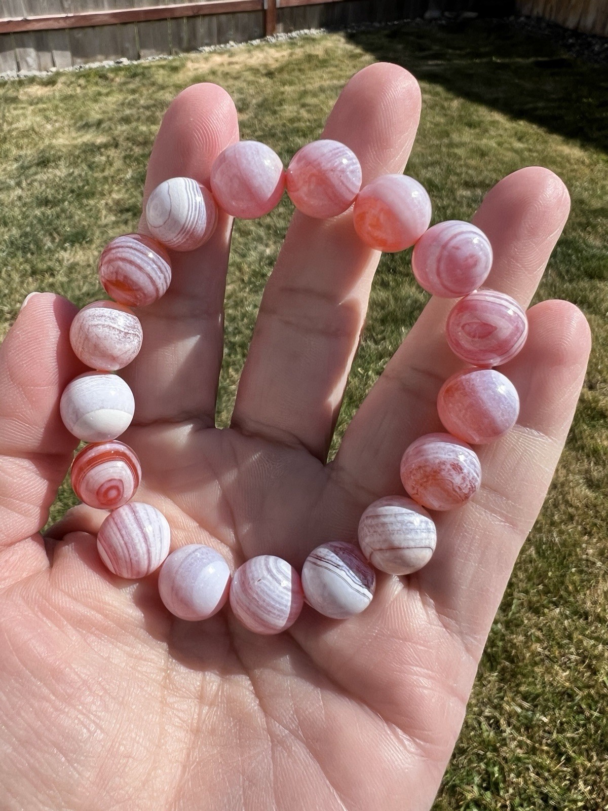 Yaochen Agate Beaded Bracelet 12 mm (changes color in water) – See video