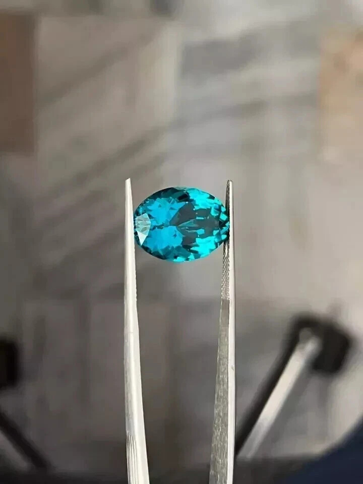 3.50 Ct Natural Paraiba Tourmaline Greenish Neon Blue Oval Cut Loose Gemstone