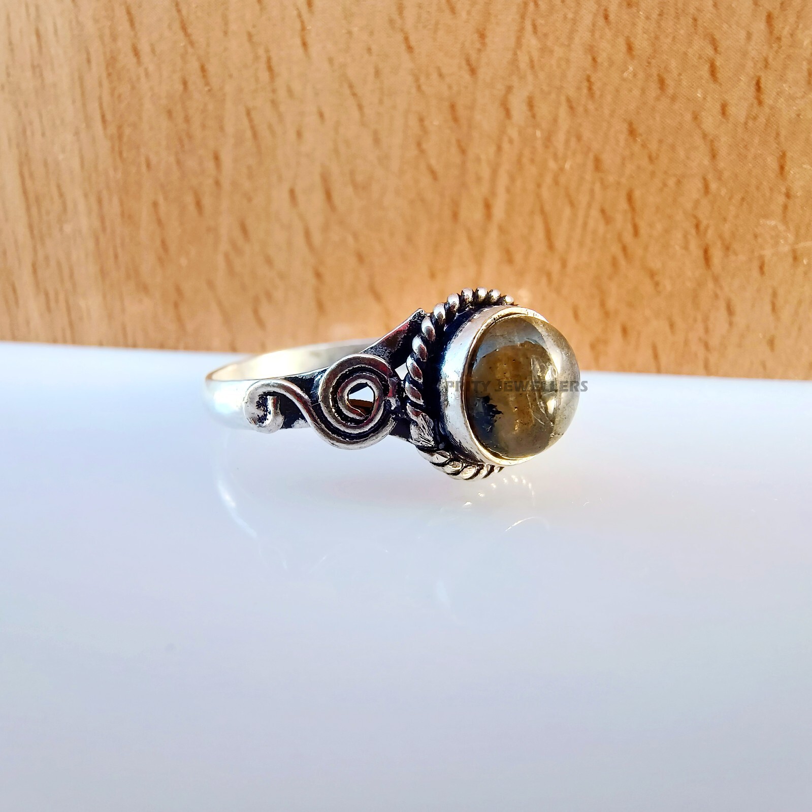 Natural Labradorite Silver Plated Ring, Antique Handmade Ring All Size Available
