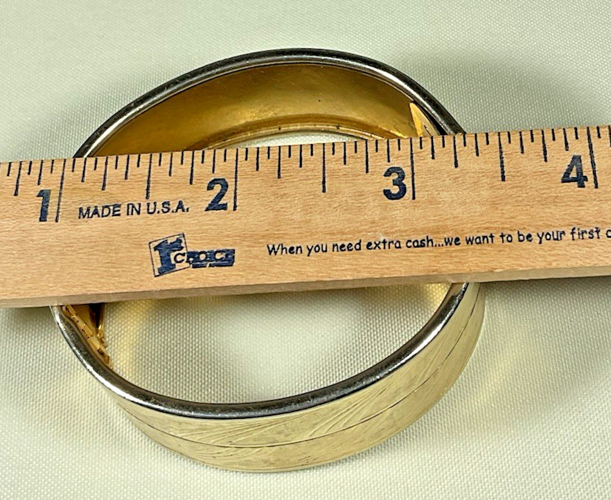 Lot 4 Bracelets Cuff Bangle 1″ Wide Mixed Materials 2 Hinged 2 Slides Classic