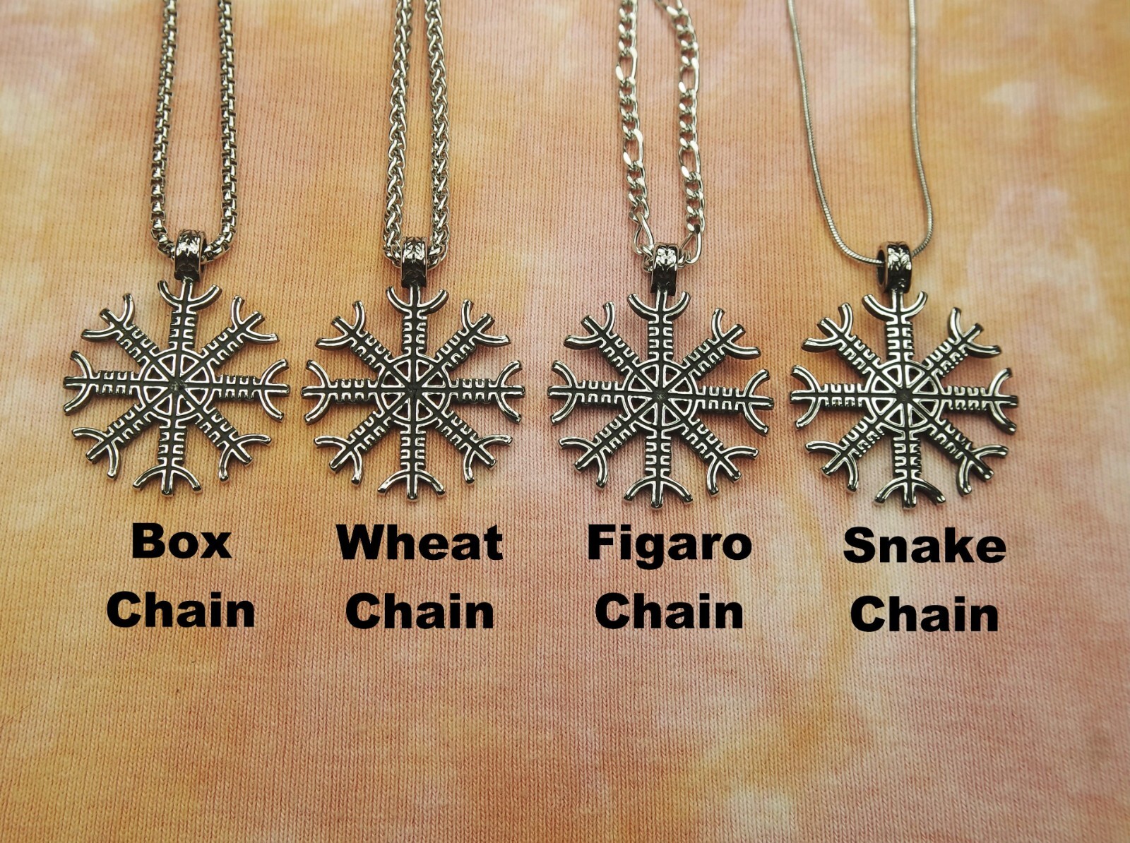 Helm of Awe Necklace, Waterproof Stainless Steel, Norse Viking Icelandic Sigil