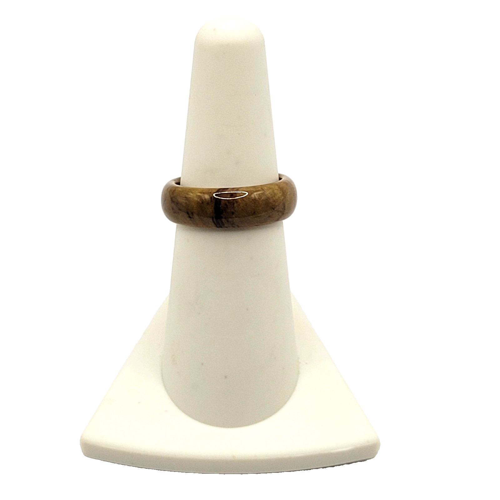 Jasper Natural Stone Polished Ring Warm Browns Tans Marbled Solid Band Size 6.25
