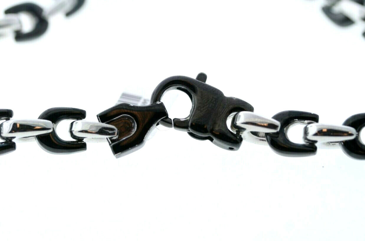 Men’s Stainless Steel 9mm Two-Tone Oval Link Necklace