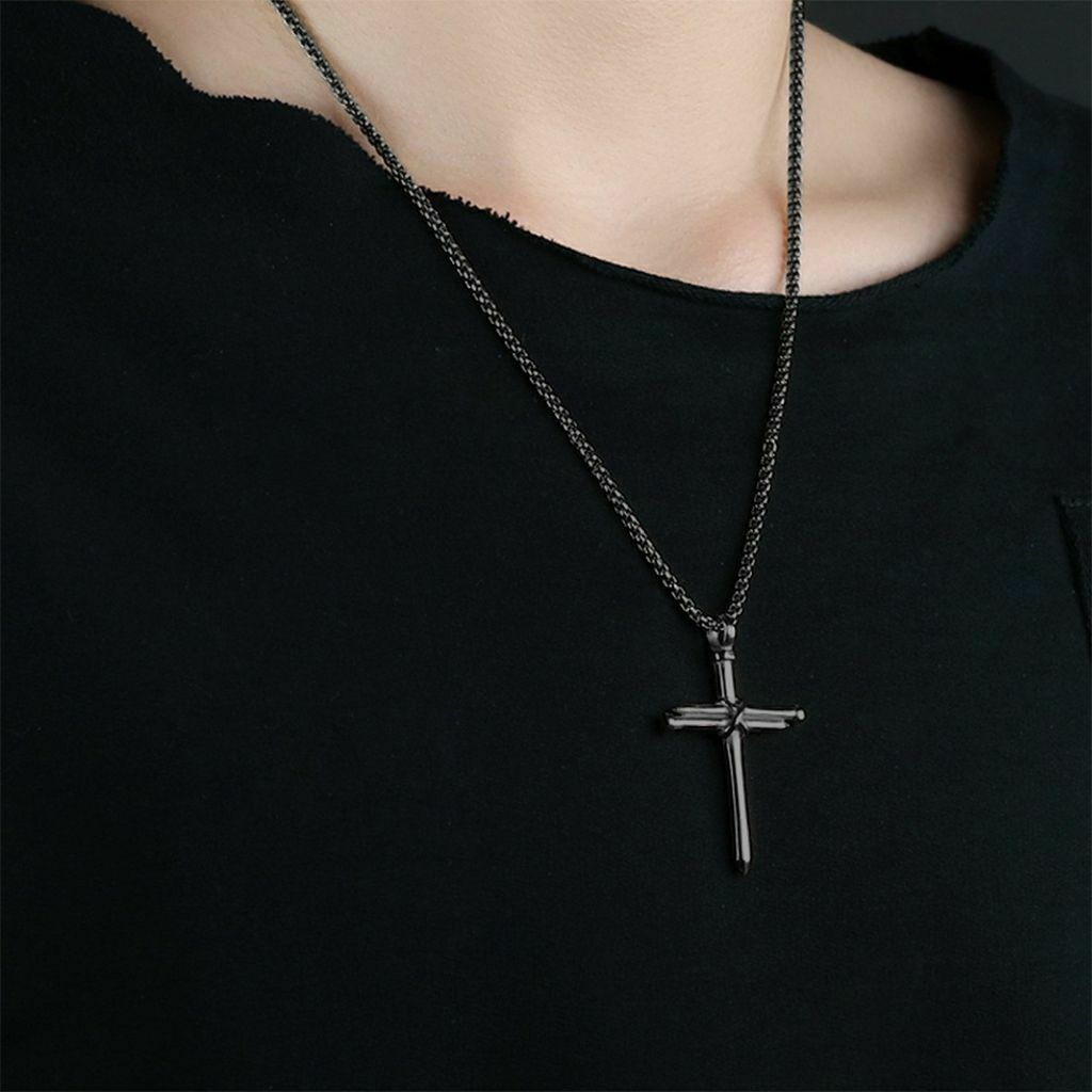Titanium Steel Cross Pendant 3 Nails Christian Father Men’s Popular Jewelry Gift