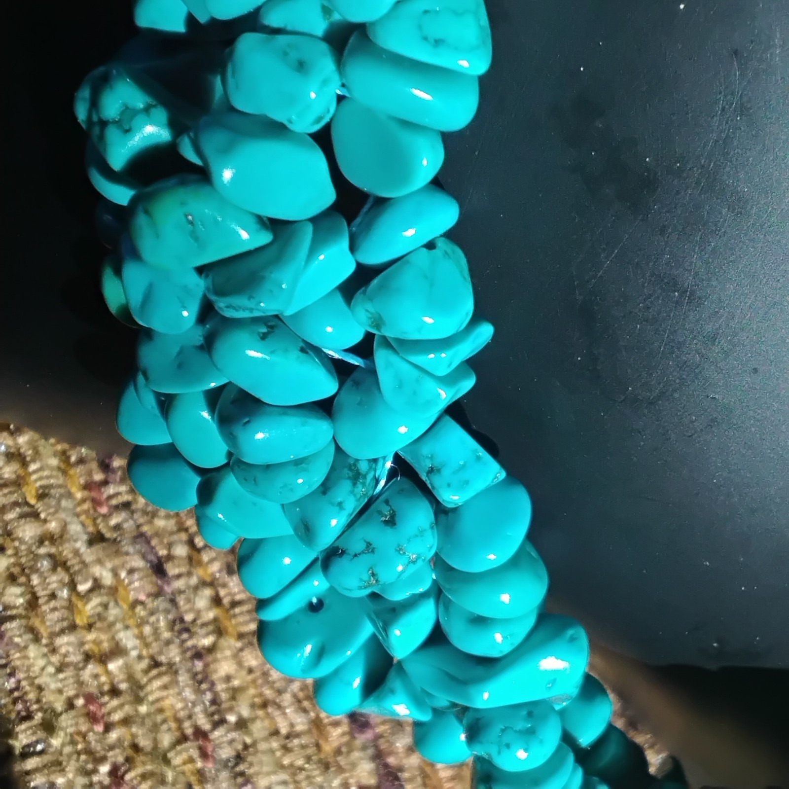 Multistrand strand turquoise magnesite beaded Necklace