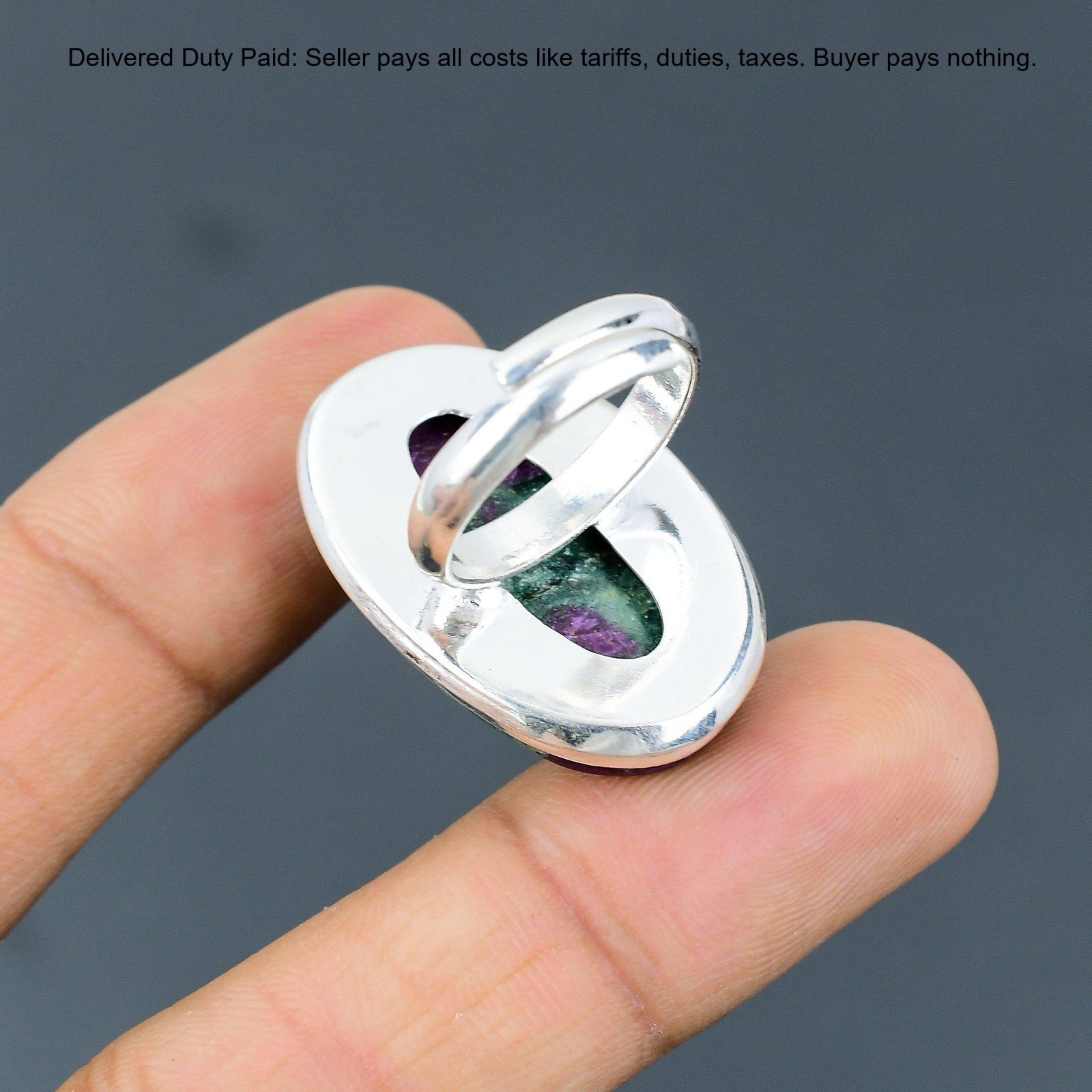 Valentines Deal Natural Ruby Fuchsite 925 Sterling Silver Promise Ring Jewelry