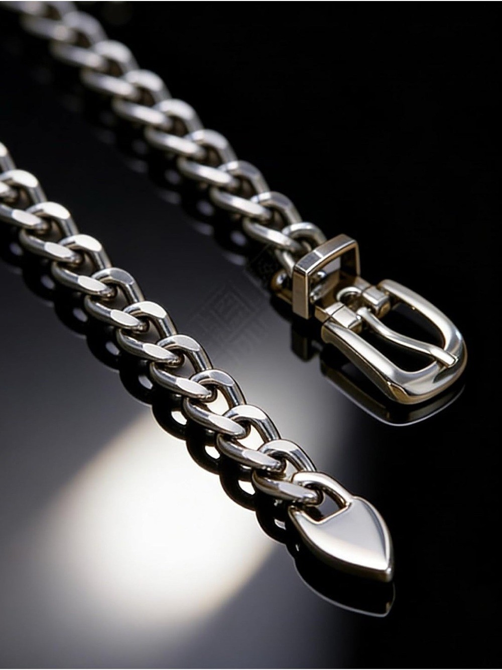 Silver Chunky Chain Belt Choker Necklace