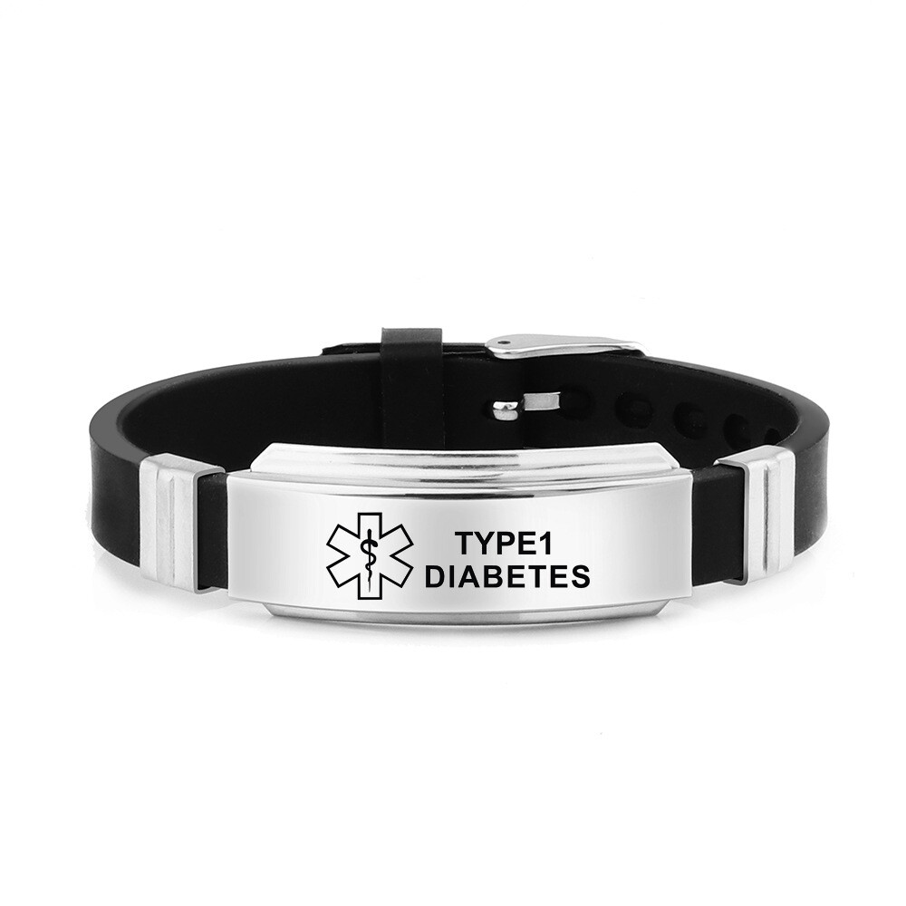 Medical Alert ID Bracelet Emergency First Aid Laser Health Alert Wristband