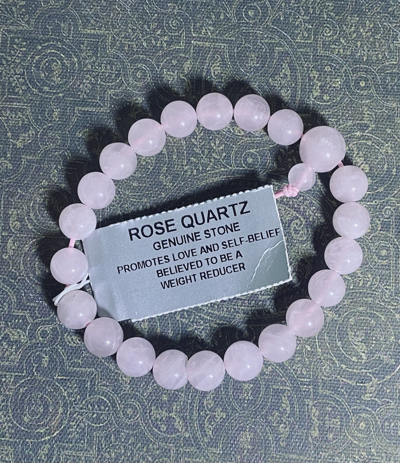 Rose Quartz Pink Round Bead Stretch Bracelet, No Clasp, Less Than 8 in