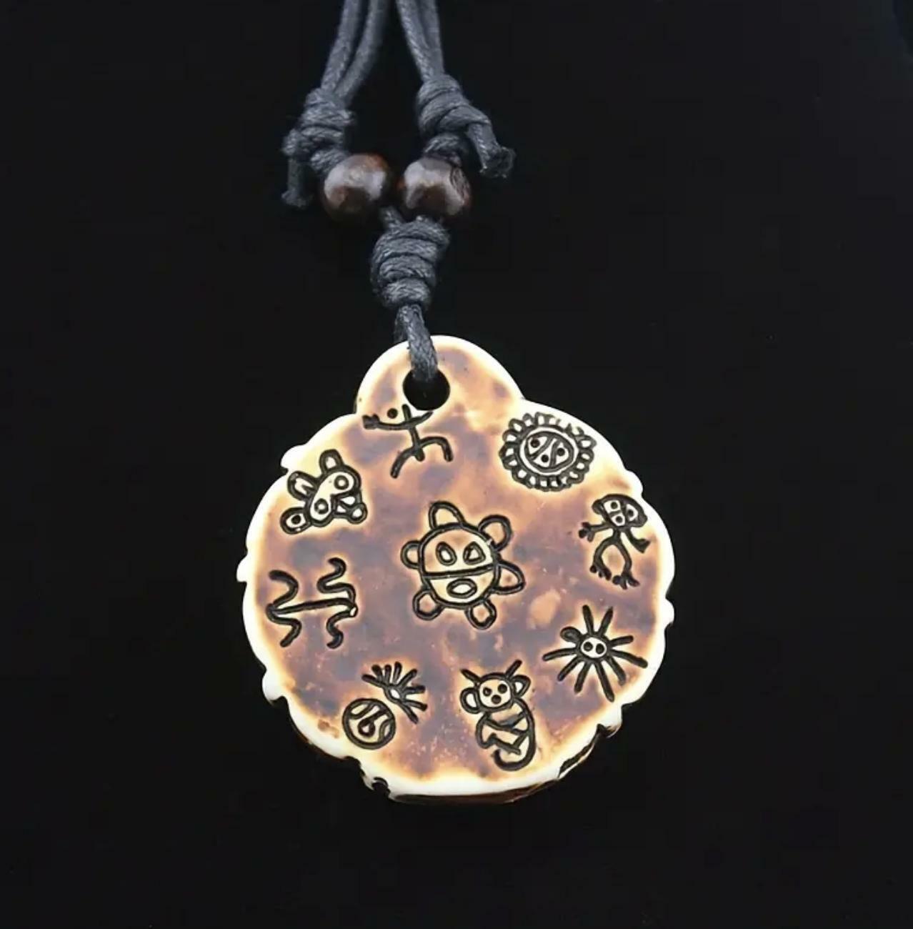 Puerto Rico Unisex Adult Tribal Imitation Bone Necklace & Pendant NEW