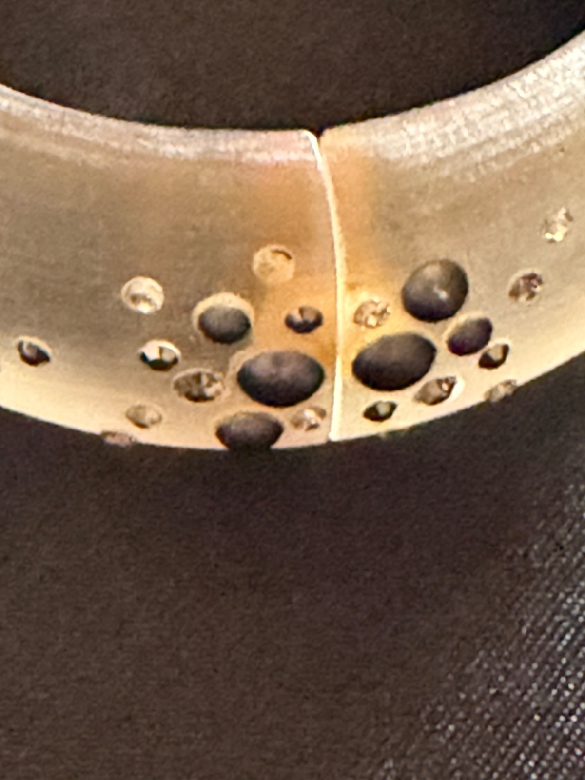 Alexis Bittar Crystal Studded Frosted Metal Lucite Hinged Bracelet Circa 2010