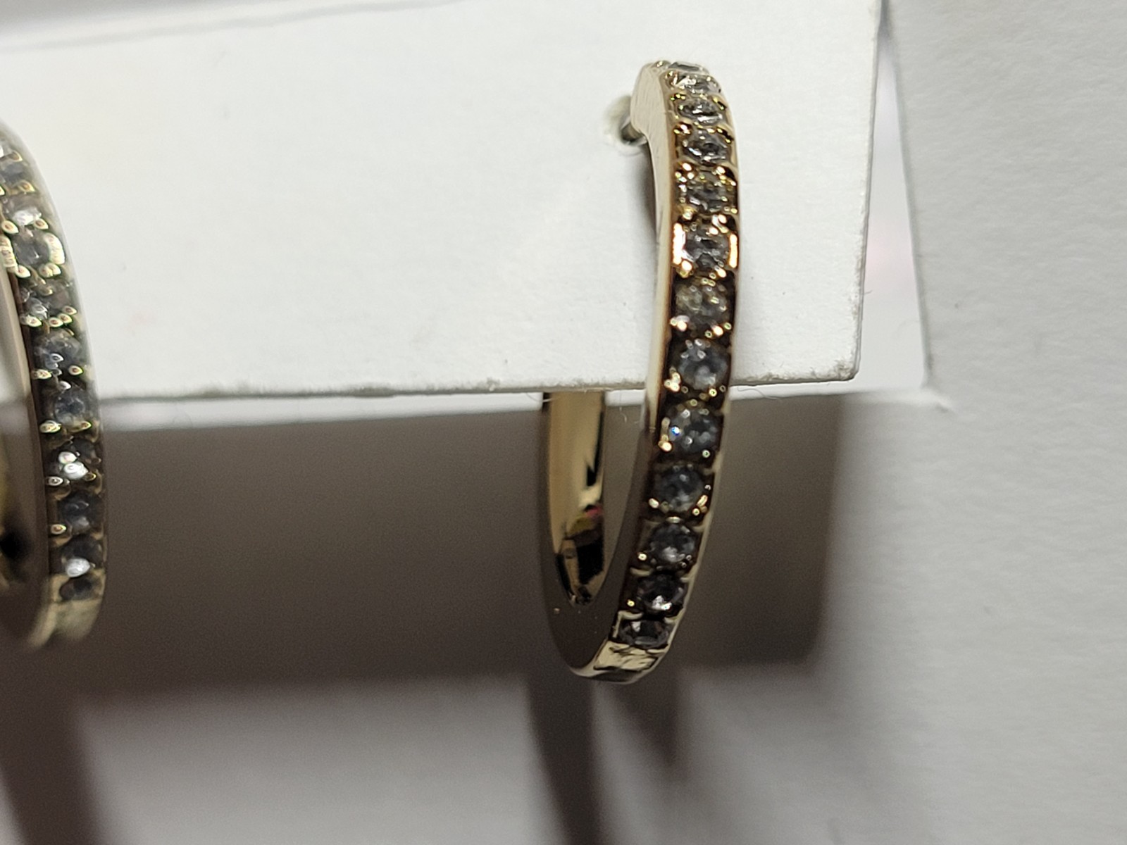 Karl Lagerfeld Paris Extra-Small Pavé Hoop Earrings, 0.35″ (2022) Brand New USA