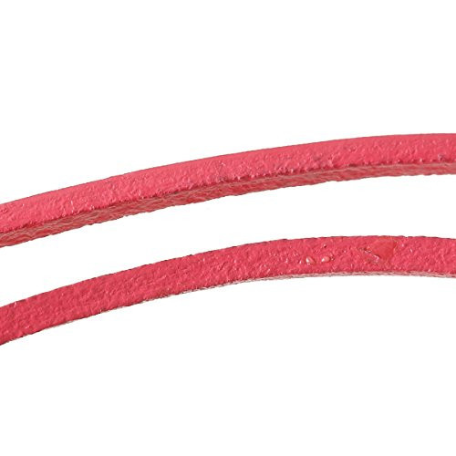 Fushia Cowhide Leather Bracelet Many Loops With Cord End Clasp