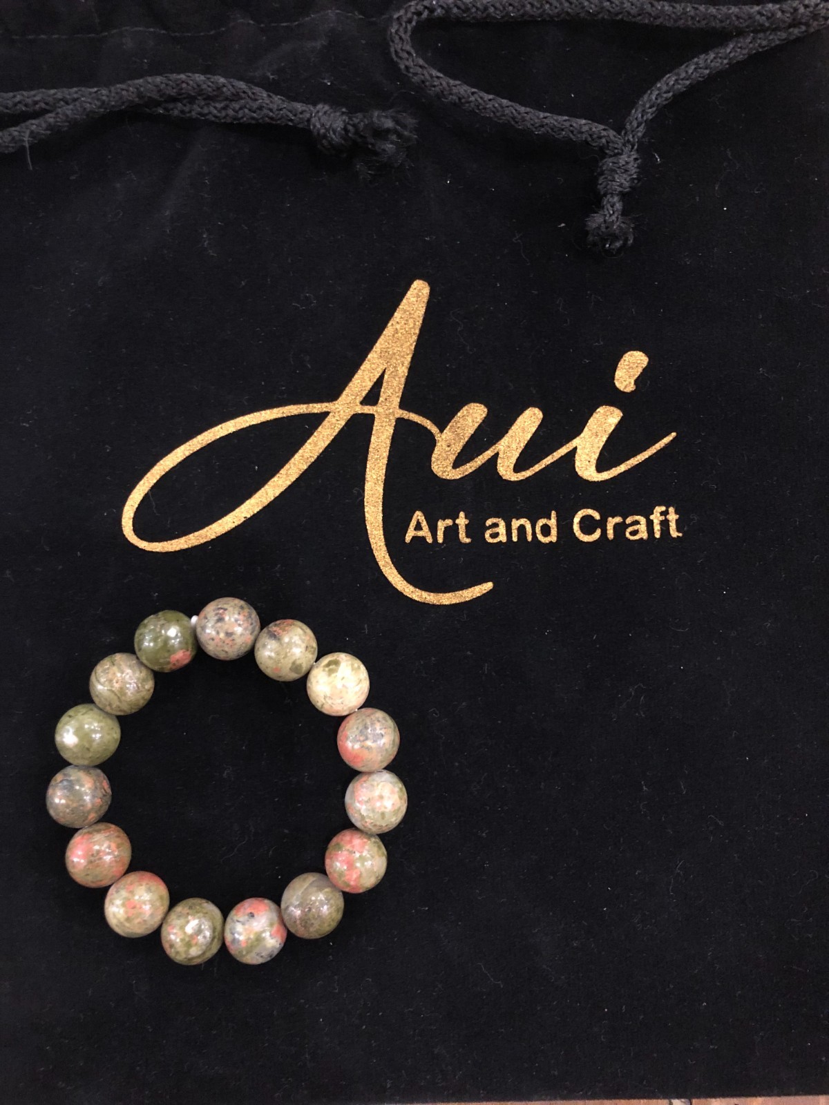 Unakite Gemstone Bracelet Lucky Stone Round Beads Natural Stone Jewelry