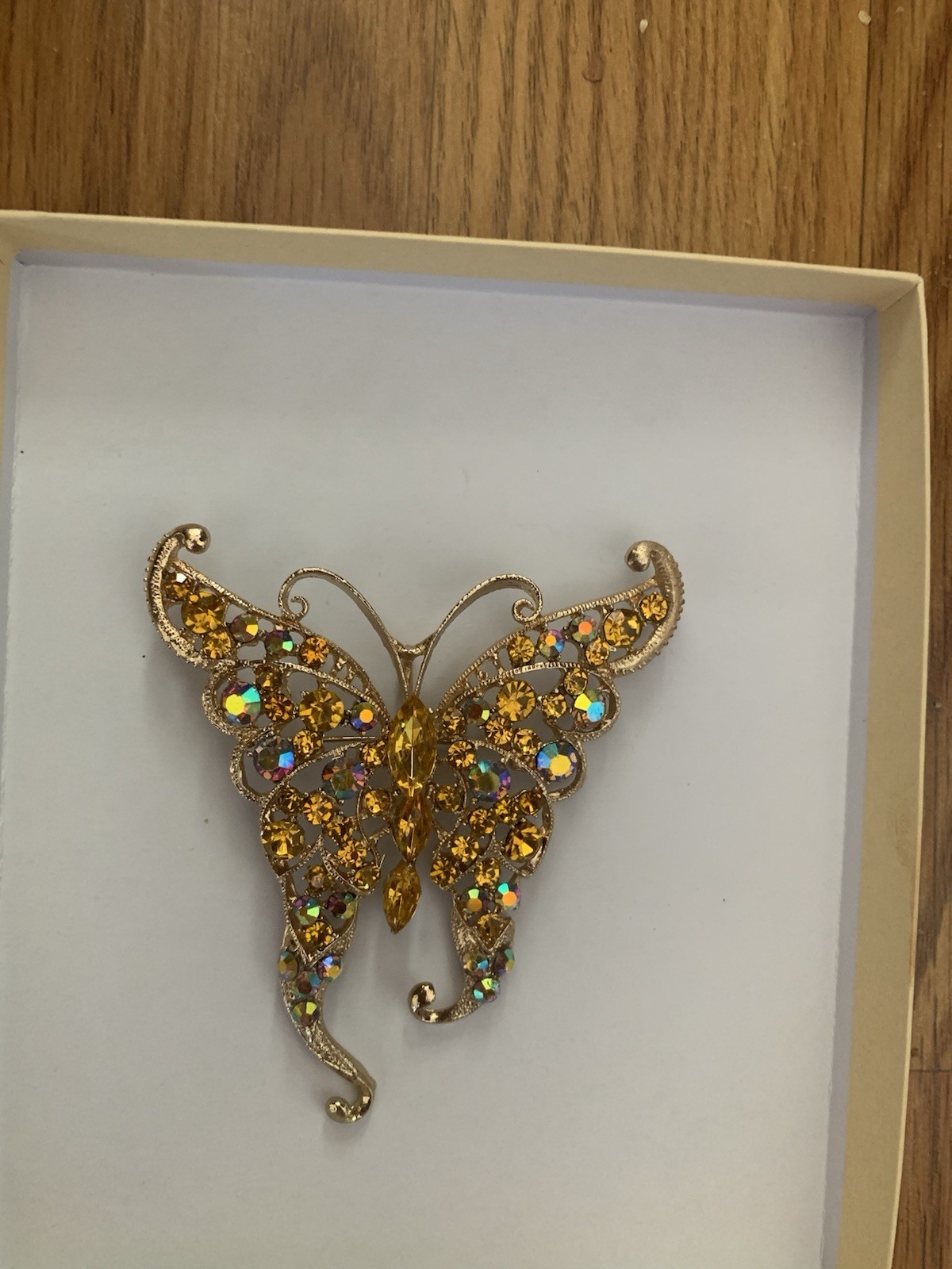 Butterfly Alloy Brooch With Crystal Embellishments Every Day Wear Or For Events