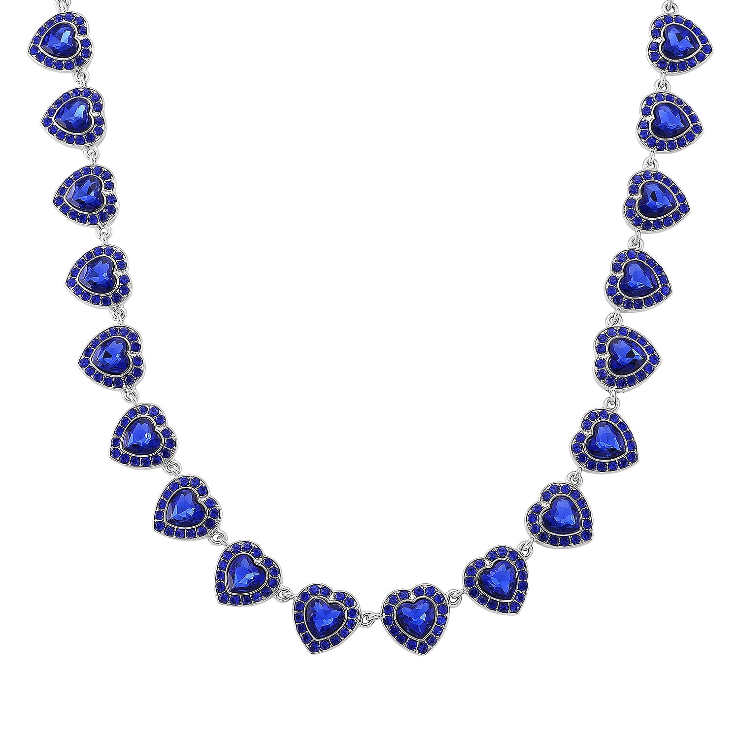 SHOP LC DELIVERING JOY Crystal and Glass Heart Link Necklace 20 Inches