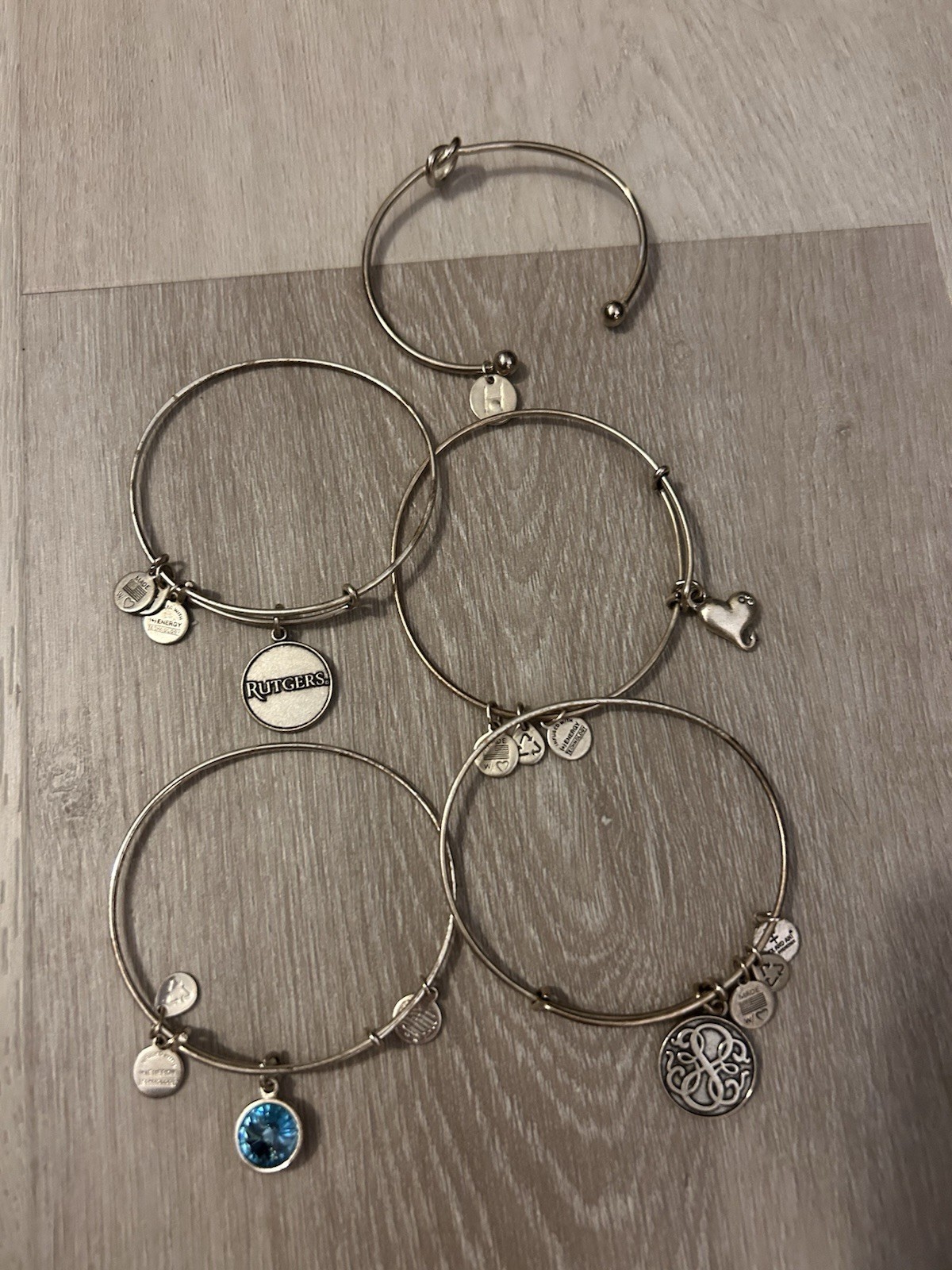 Alex and Ani Expandable Bracelet Bangle Set of 5