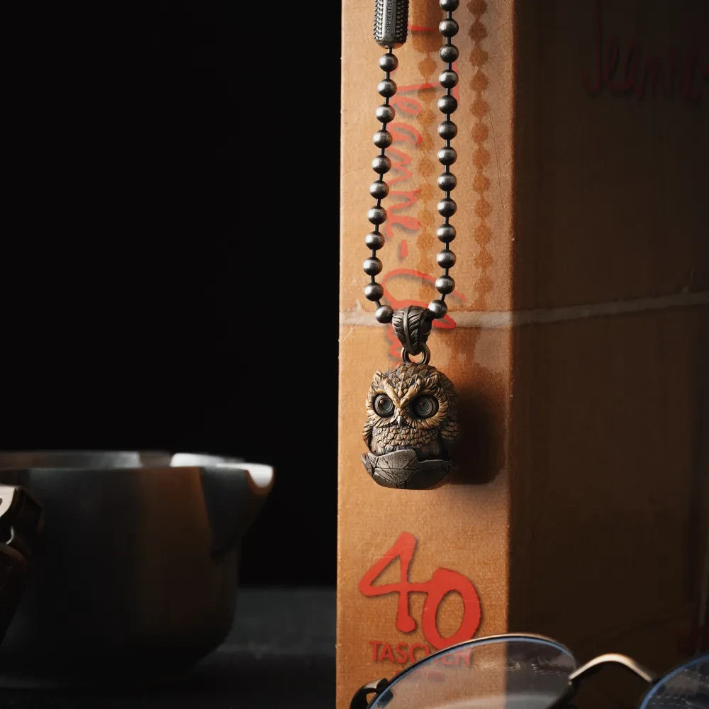 Owl Fidget Pendant for Necklace Owl Winking Pendant Jewelry Charm for Men Women
