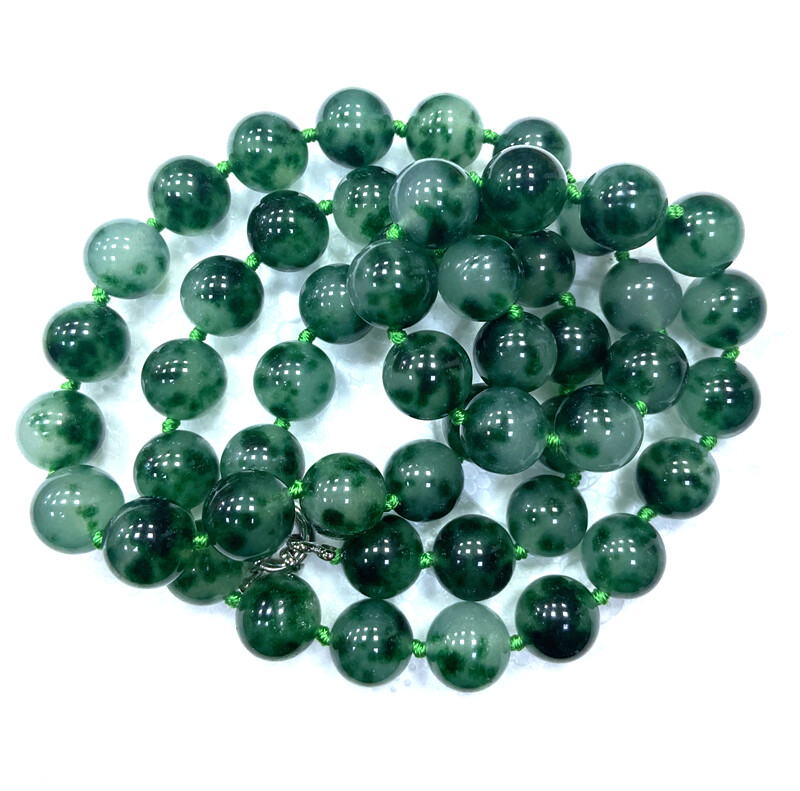 NEW 12mm Green Multicolor Emerald Round Jewelry Necklace 18-50“