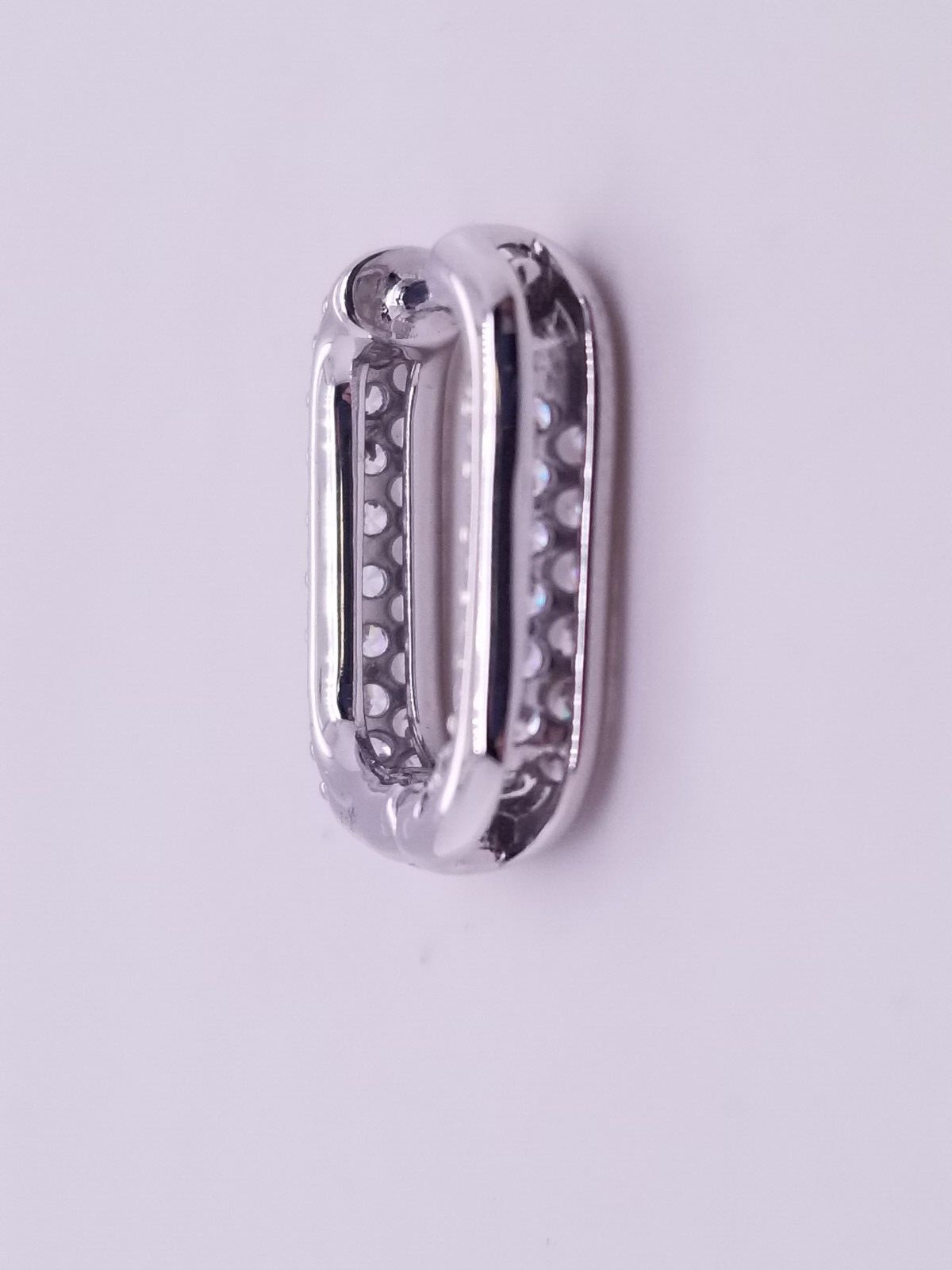 Diamonique Oval Shape .75″ Inside-Out Pave Hoop Earrings *Sold Out MSRP $64*