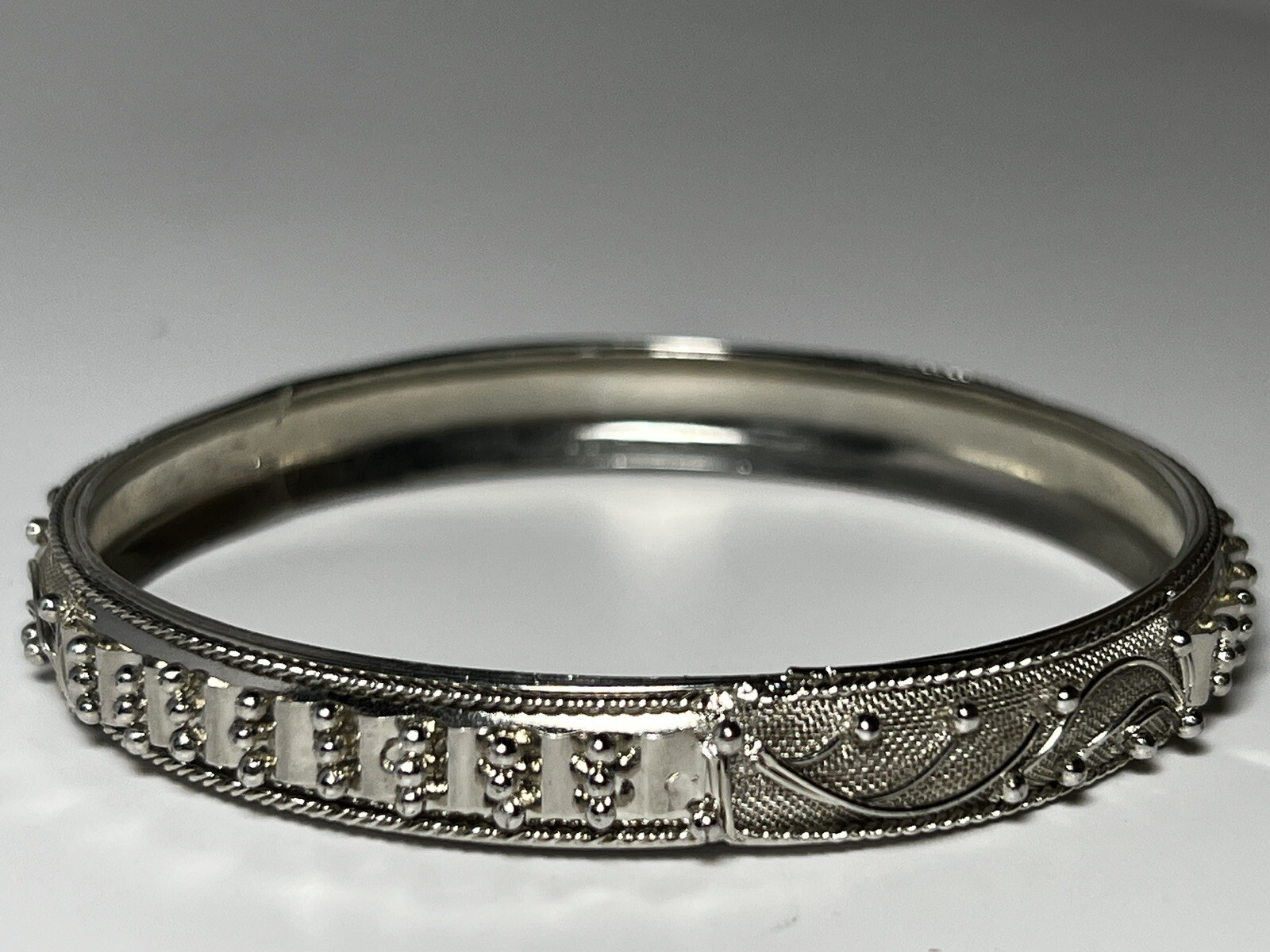 Silver Colored Bracelet Bangle Excellent Used Condition 2-3/4”D x 1-3/8”W
