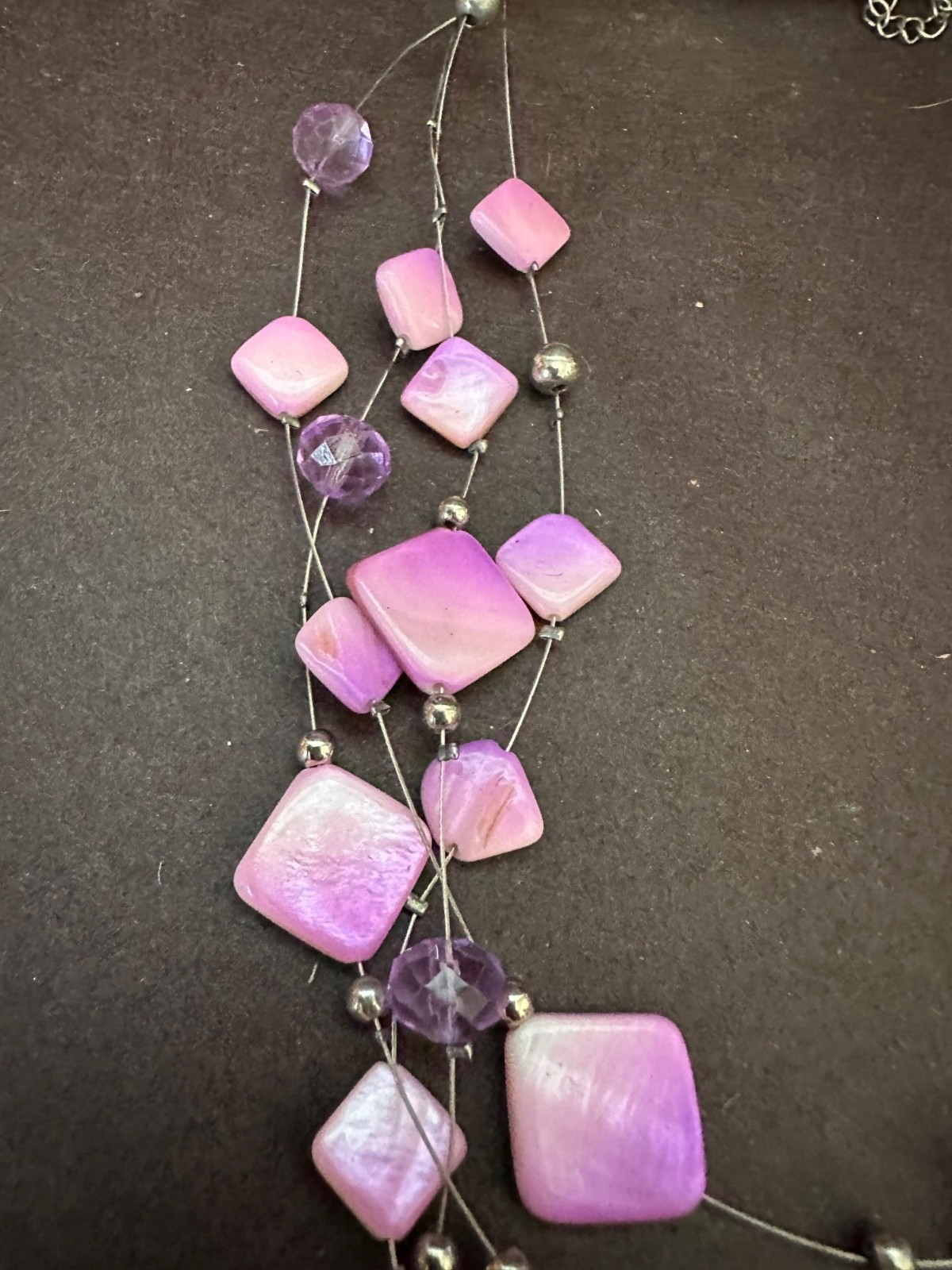 Croft & Barrow Purple Genuine Shell Beaded Necklace & Earring Set