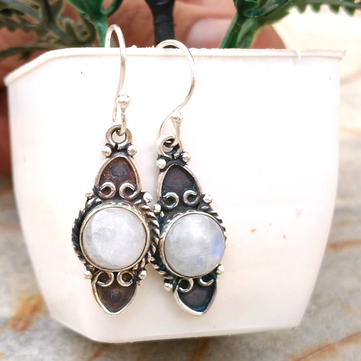 Lovely Moonstone 925 Sterling Silver Earring Wedding Women Best Gift AB-30
