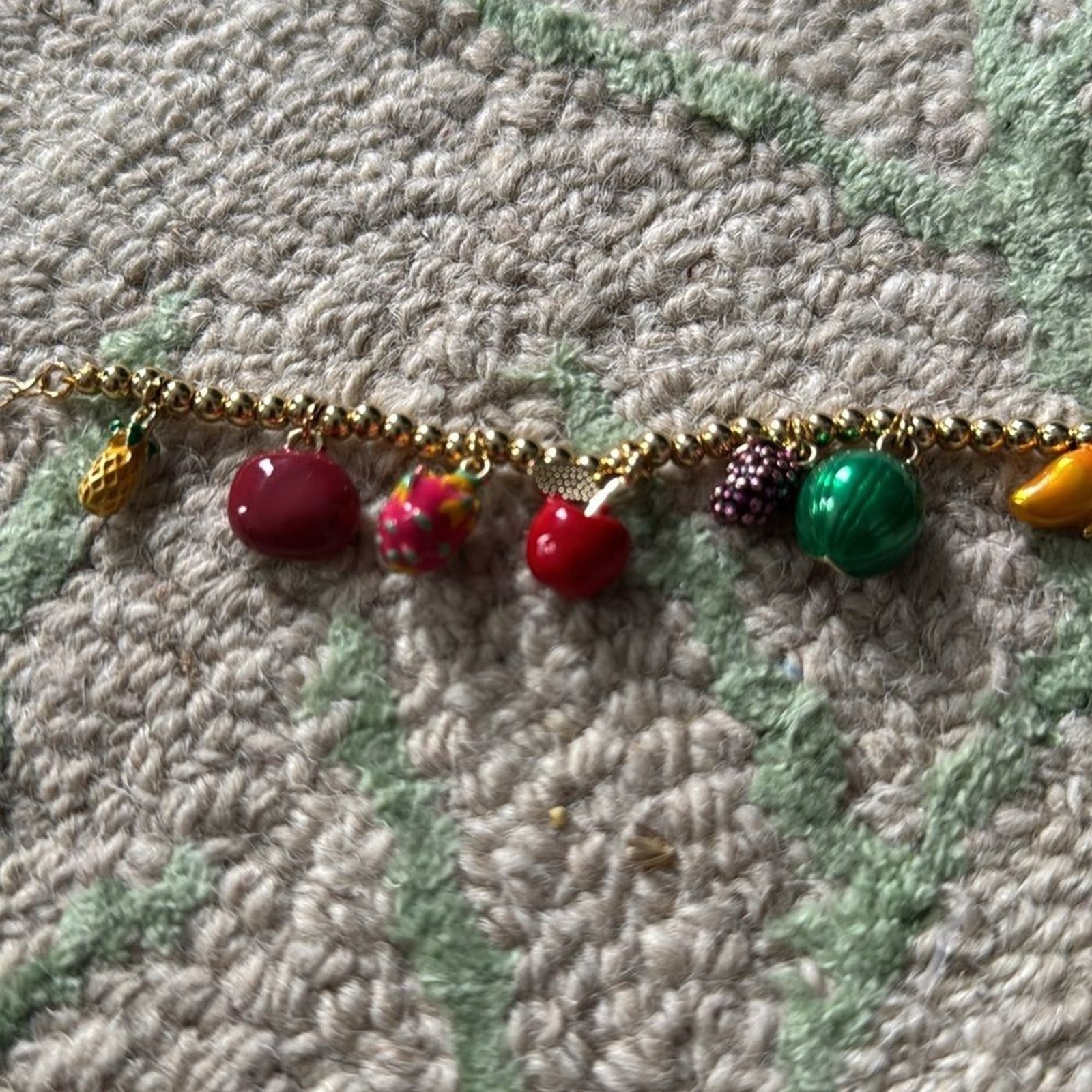 New without tags enamel fruit charm bracelet