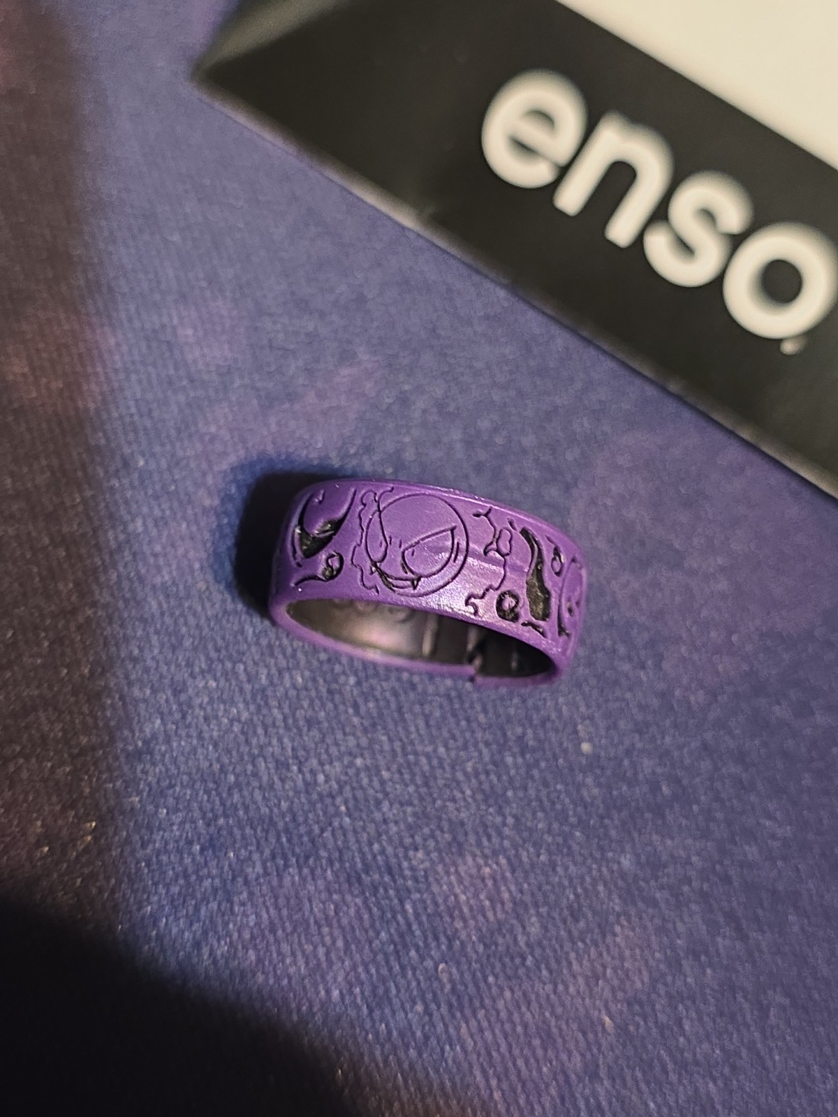 Enso x Pokemon Gengar Gastly Haunter Purple Silicone Ring Size 6 (Ripped)