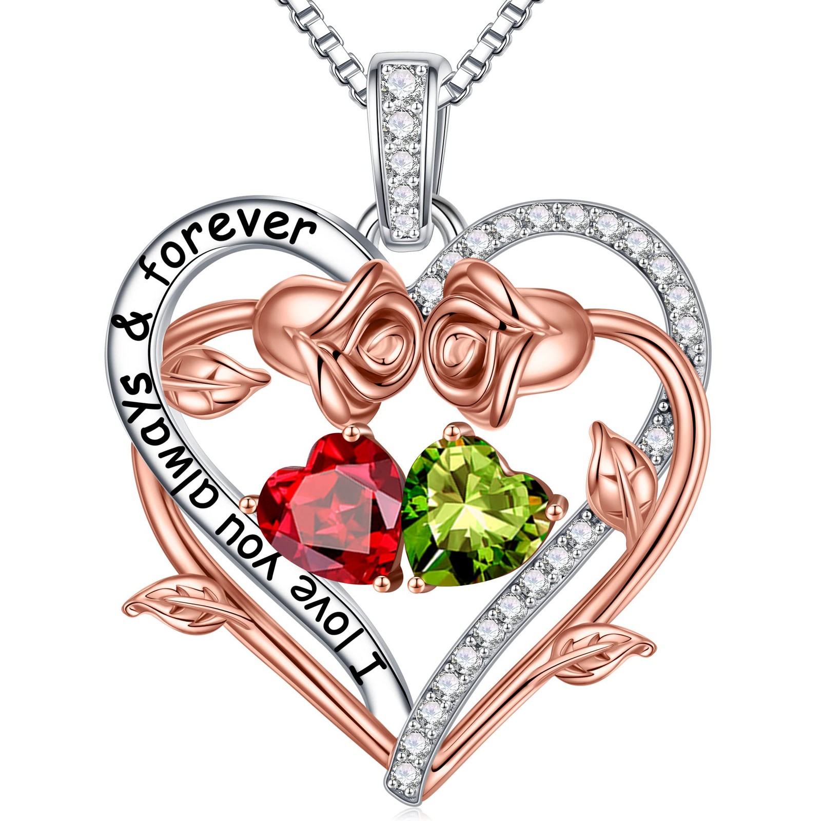 Iefil Mothers Day Gifts for Wife January August Birthstone Necklace, Anniver…