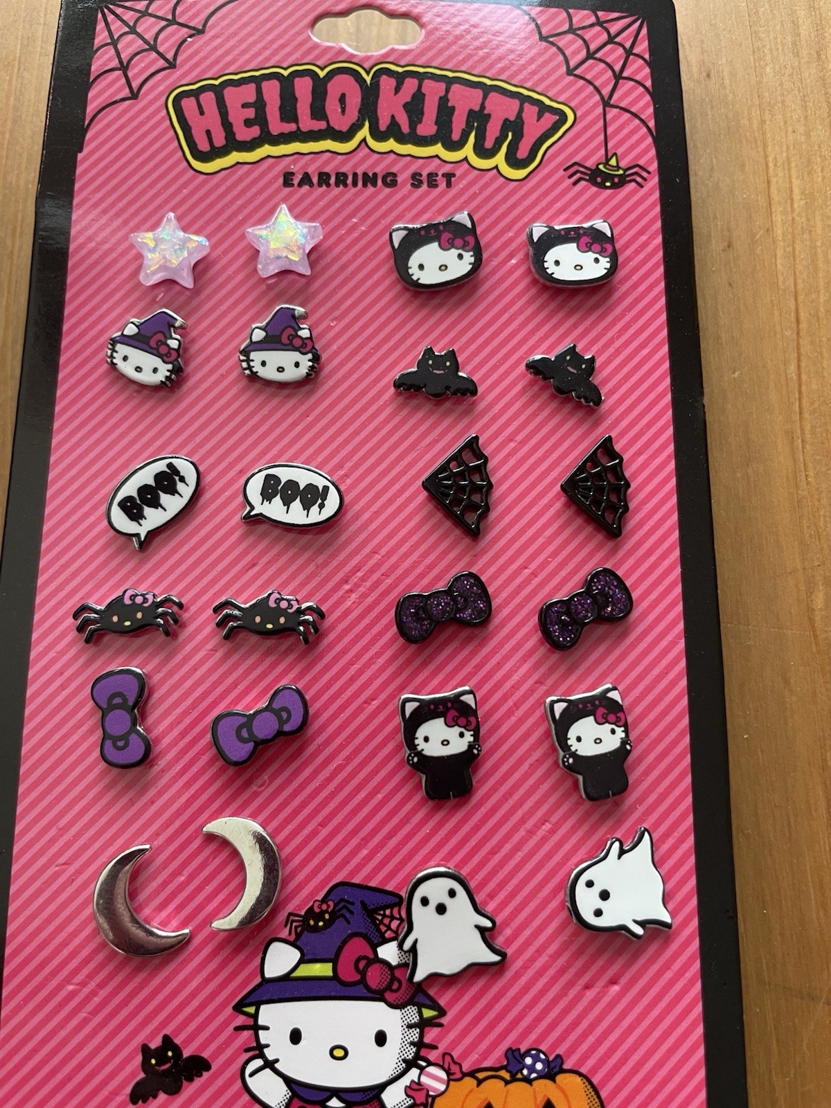 Hello Kitty Halloween Cartoon Stud Earrings Set Enamel Multicolor MPN SIL-34053