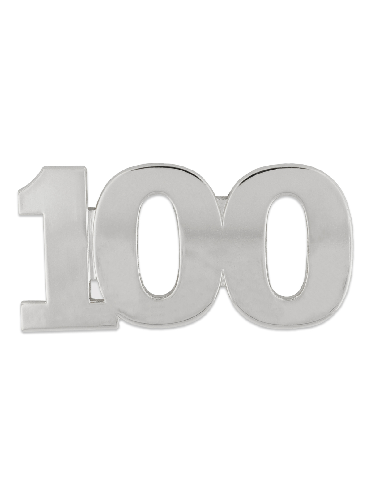 PinMart’s Number 100 Anniversary 100th Birthday Party Shiny Silver Lapel Pin