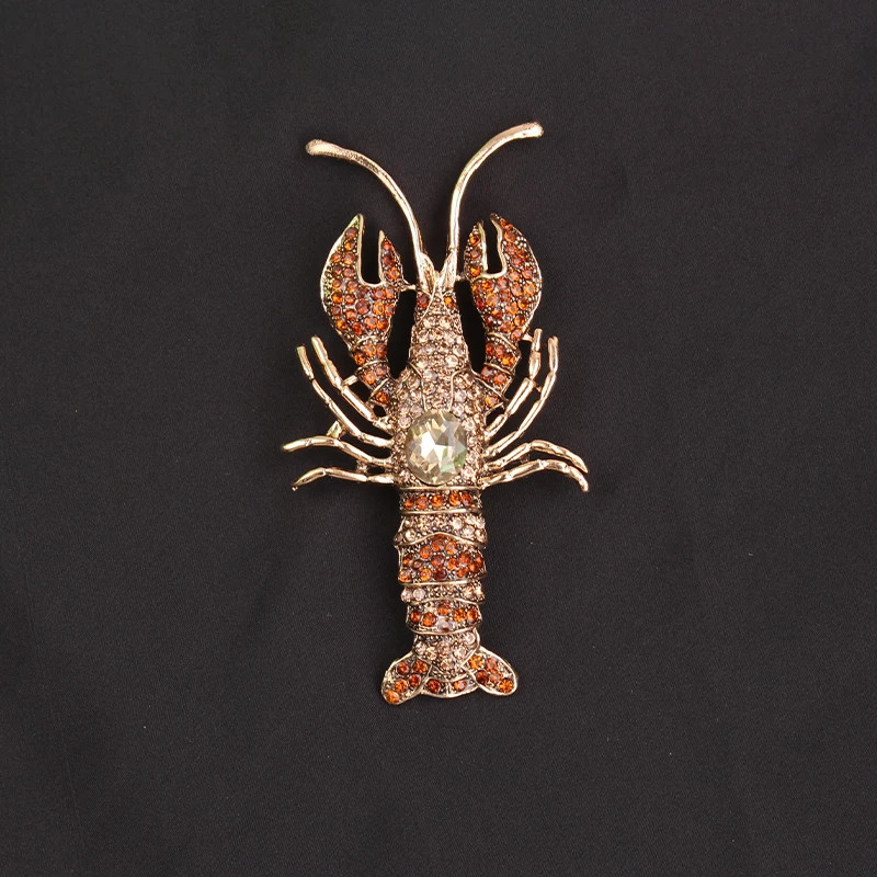 Women Men Unisex Lobster Lover Brooch Fashion Animal Pins Badge Jewelry